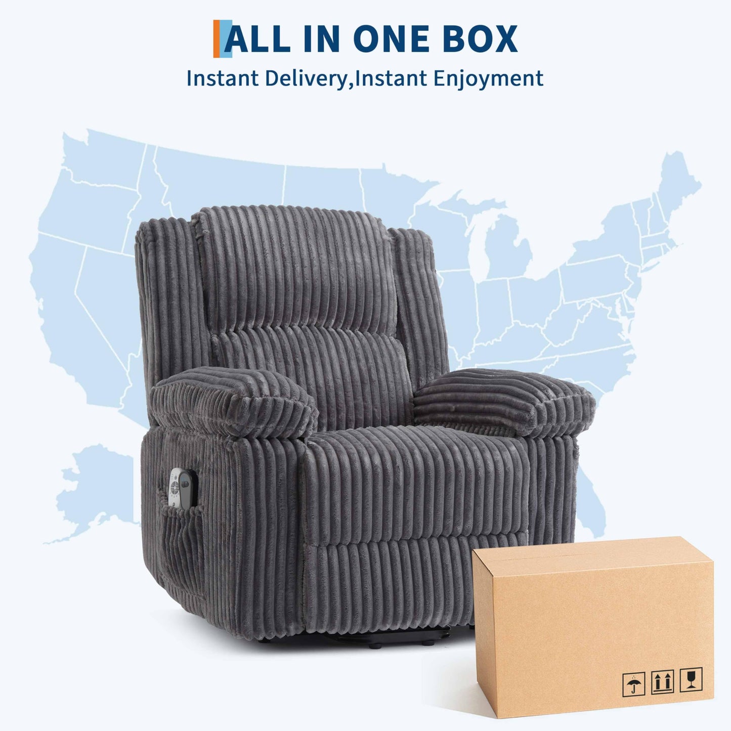 GarveeHome Power Lift Recliner Chair - Heat and Massage, Electric Lift Plush Recliner with Soft Padded Seat, Back Support & Armrests, Designed for the Elderly and People with Mobility impaired