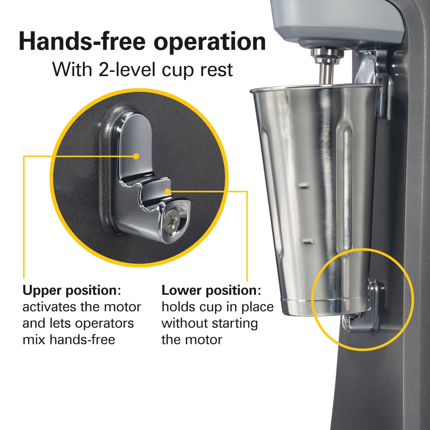 Hamilton Beach Commercial HMD200R Single-Spindle Drink Mixer, 3 Speed Universal Motor, Hands-Free Operation, NSF Certified