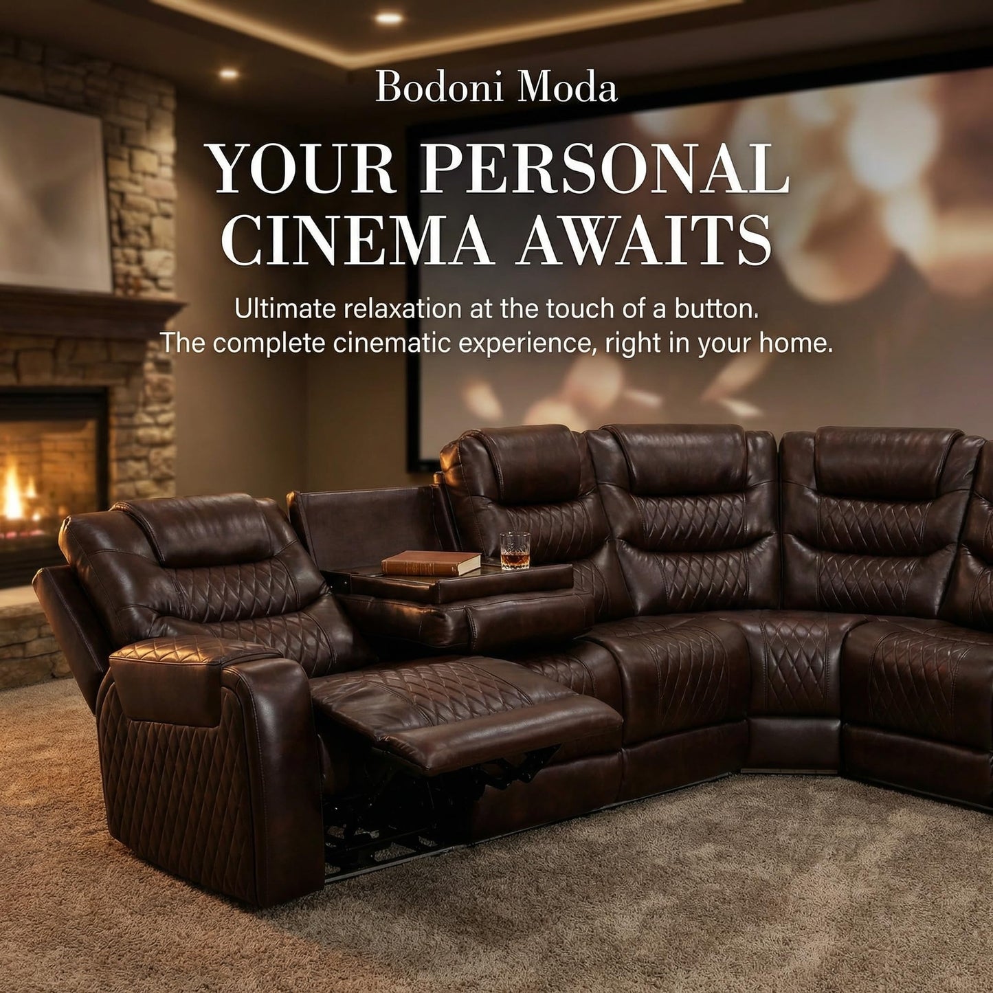 Trygoal Power Reclining Sectional Sofa Set, Modern L-Shaped Couch with Recliner, 4 Seat Power Reclining Sofa, Reclining Sectional Couches for Living Room, Home, Office, Leather, Dark Red