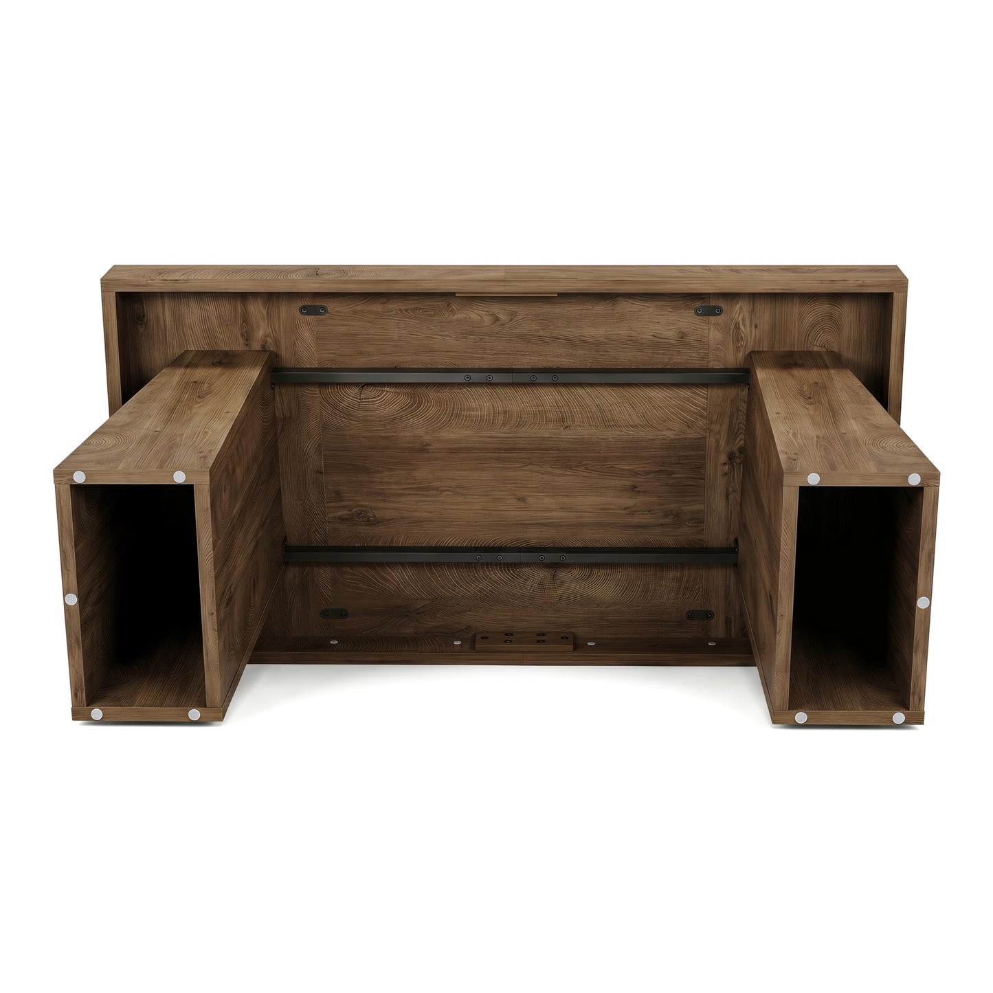 Tribesigns 55" Executive Desk, Wooden Office Desk with Double Pedestal, Modern Simple Computer Writing Table for Home Office, Light Brown