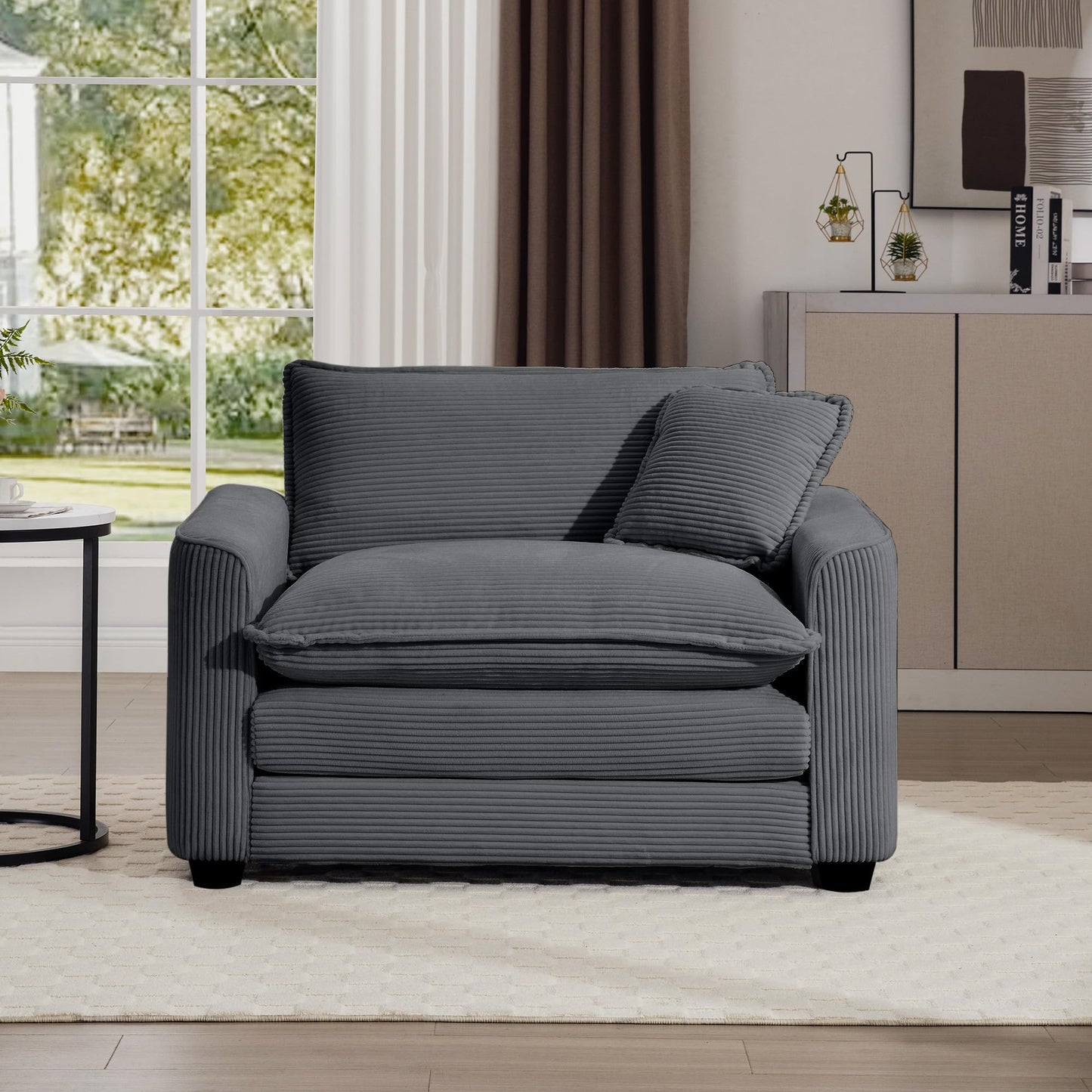 Eafurn 45.25" Oversized Accent Chair, Comfy Chenille Cloud Sofa Chair with Double Layers Seat Cushions, Modern Extra Wide Armchair Reading Chairs for Bedroom, Living Room