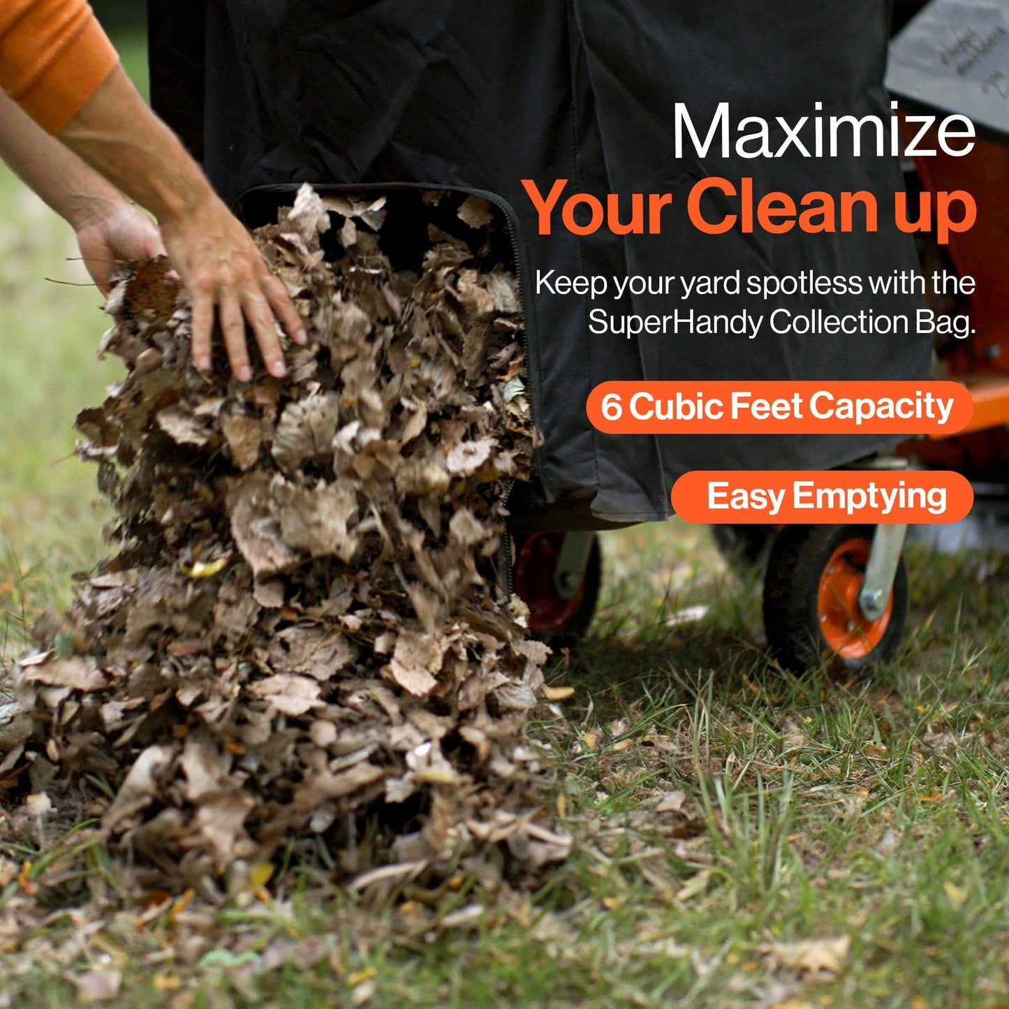 SuperHandy Leaf Vacuum & Wood Chipper 7HP 209cc Gas Engine, 10:1 Mulch Ratio, 6-Bushel Collection Bag, 13.4" Impeller, Walk-Behind Vacuum Mulcher with Castor Wheels for Lawn & Yard Cleanup