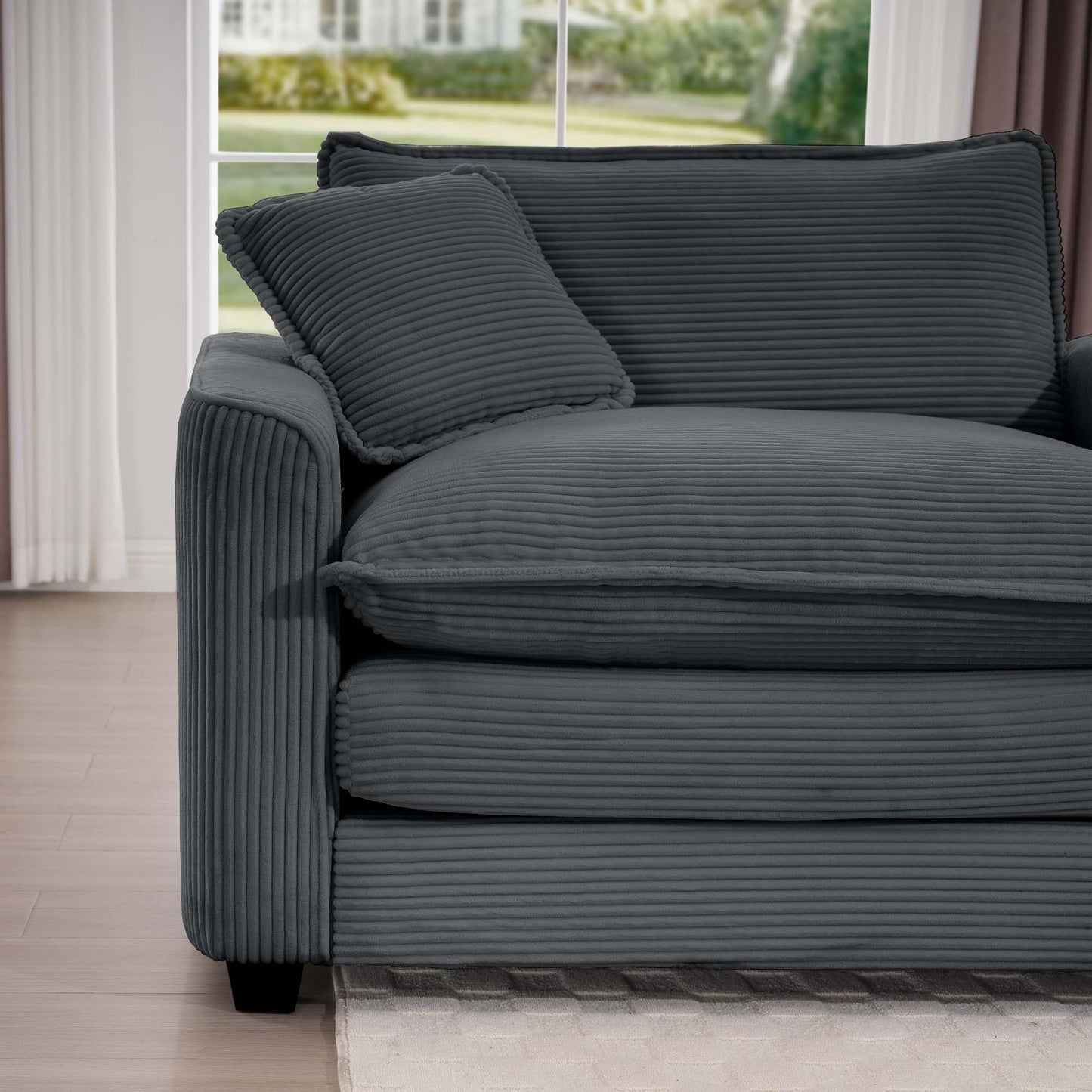Eafurn 45.25" Oversized Accent Chair, Comfy Chenille Cloud Sofa Chair with Double Layers Seat Cushions, Modern Extra Wide Armchair Reading Chairs for Bedroom, Living Room