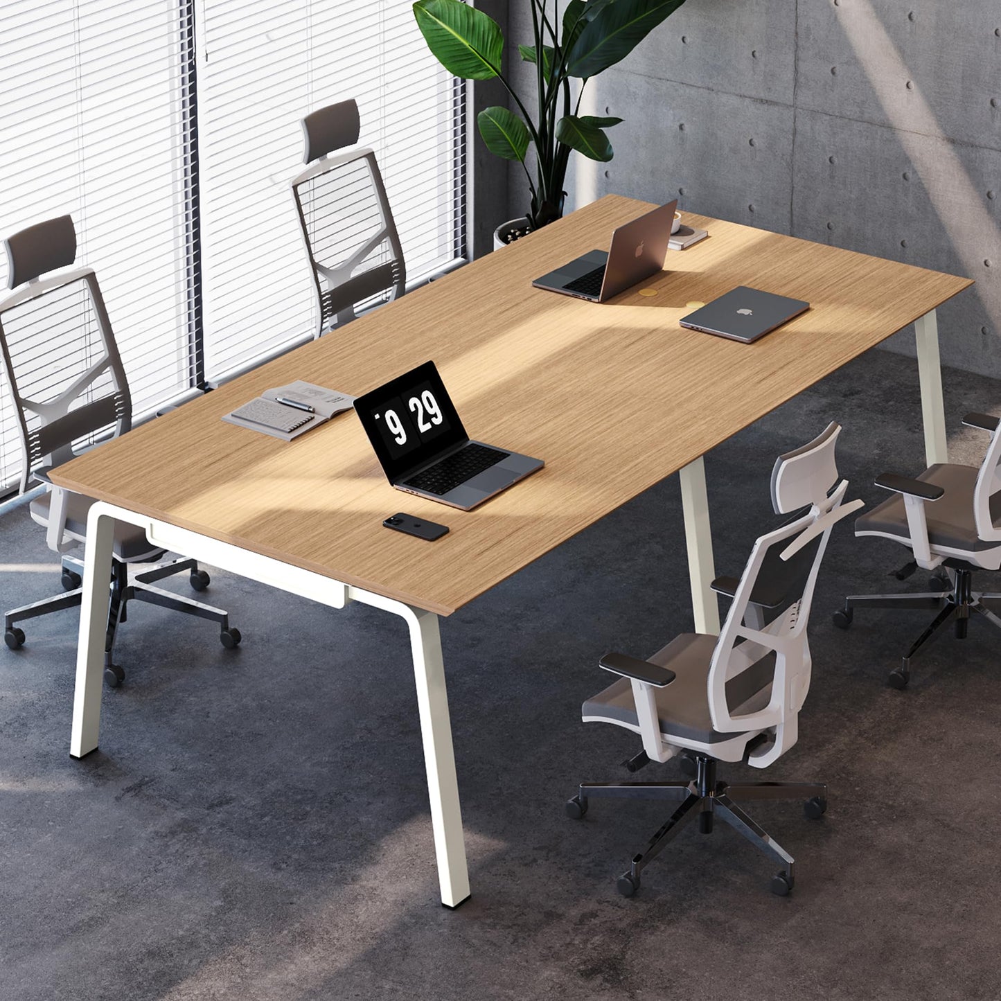 Offee Modular Computer Office Desk, Modern Style Small Study Writing Workstation Table for Home & Business, 2 Person (47" x 47")