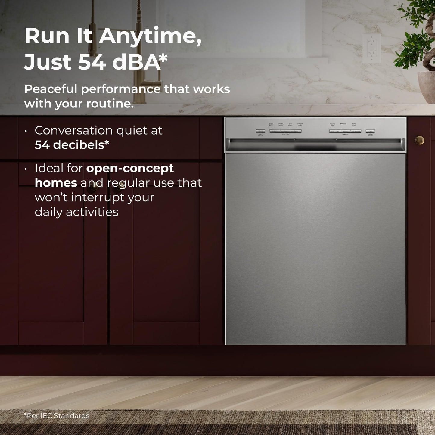 Kenmore 24" Premium Hybrid Tub Dishwasher - UltraWash, MoreSpace Adjustable Rack, High Temp & SmartWash - 12 Place Settings - 54 DBA - ENERGY STAR Certified - Fingerprint Resistant Stainless Steel