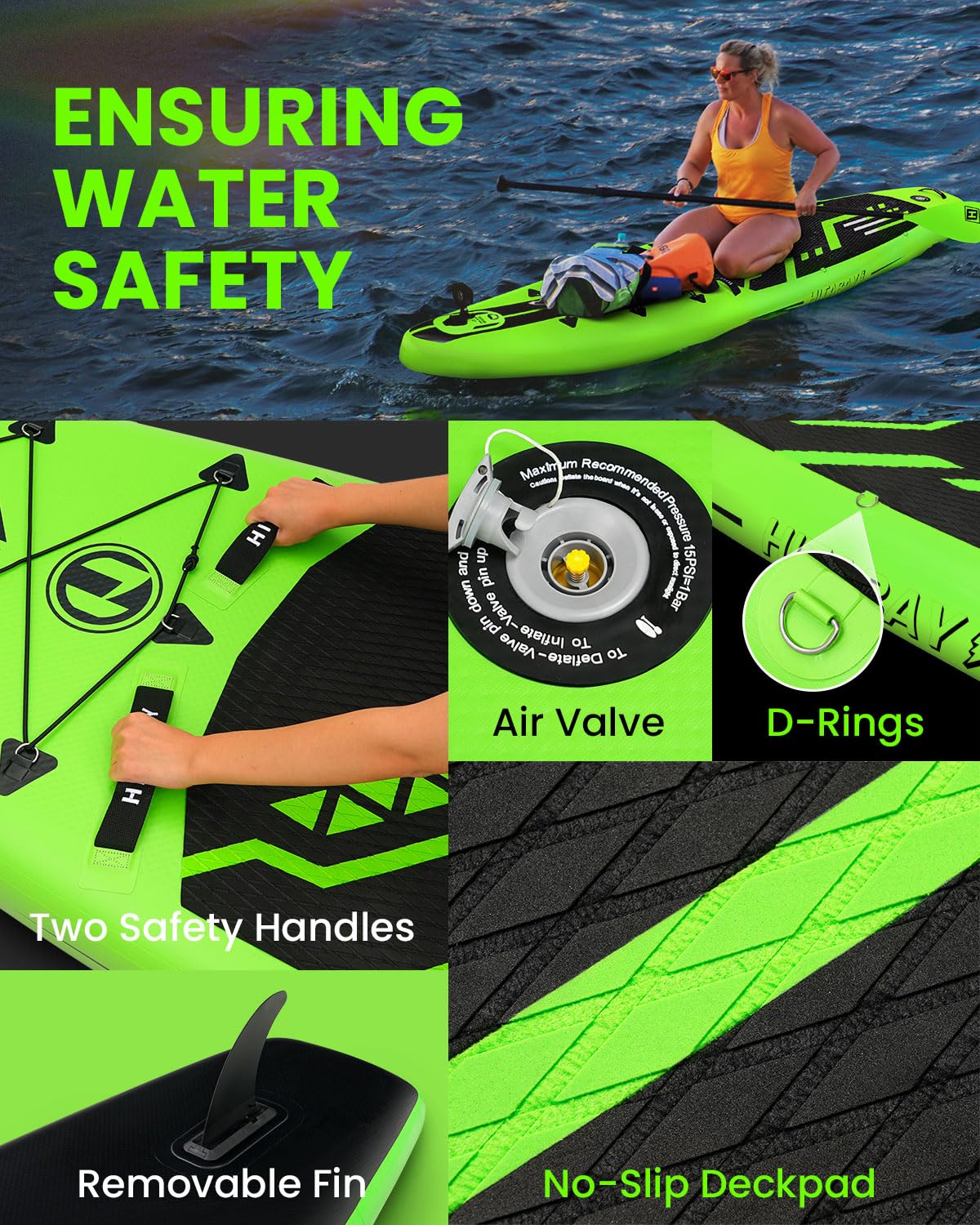 Inflatable Stand Up Paddle Board with Premium SUP Accessories & Camera Mount, Inflatable Ultra-Light (17.3lbs) Paddle Board for Adults & Youth of All Skill Levels, 11' Inflatable SUP Board