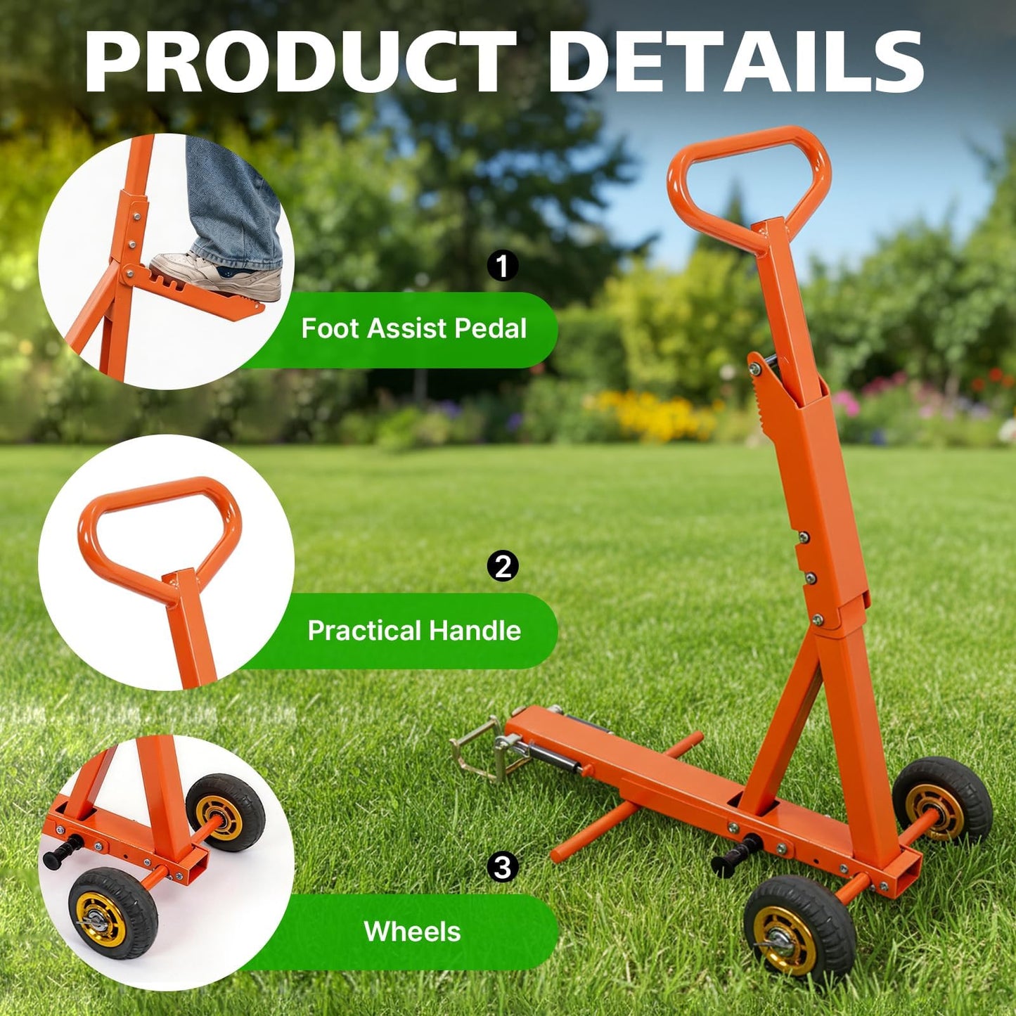 800 Lb Lawn Mower Lift Jack, Foldable Heavy Duty Zero Turn Mower Jack