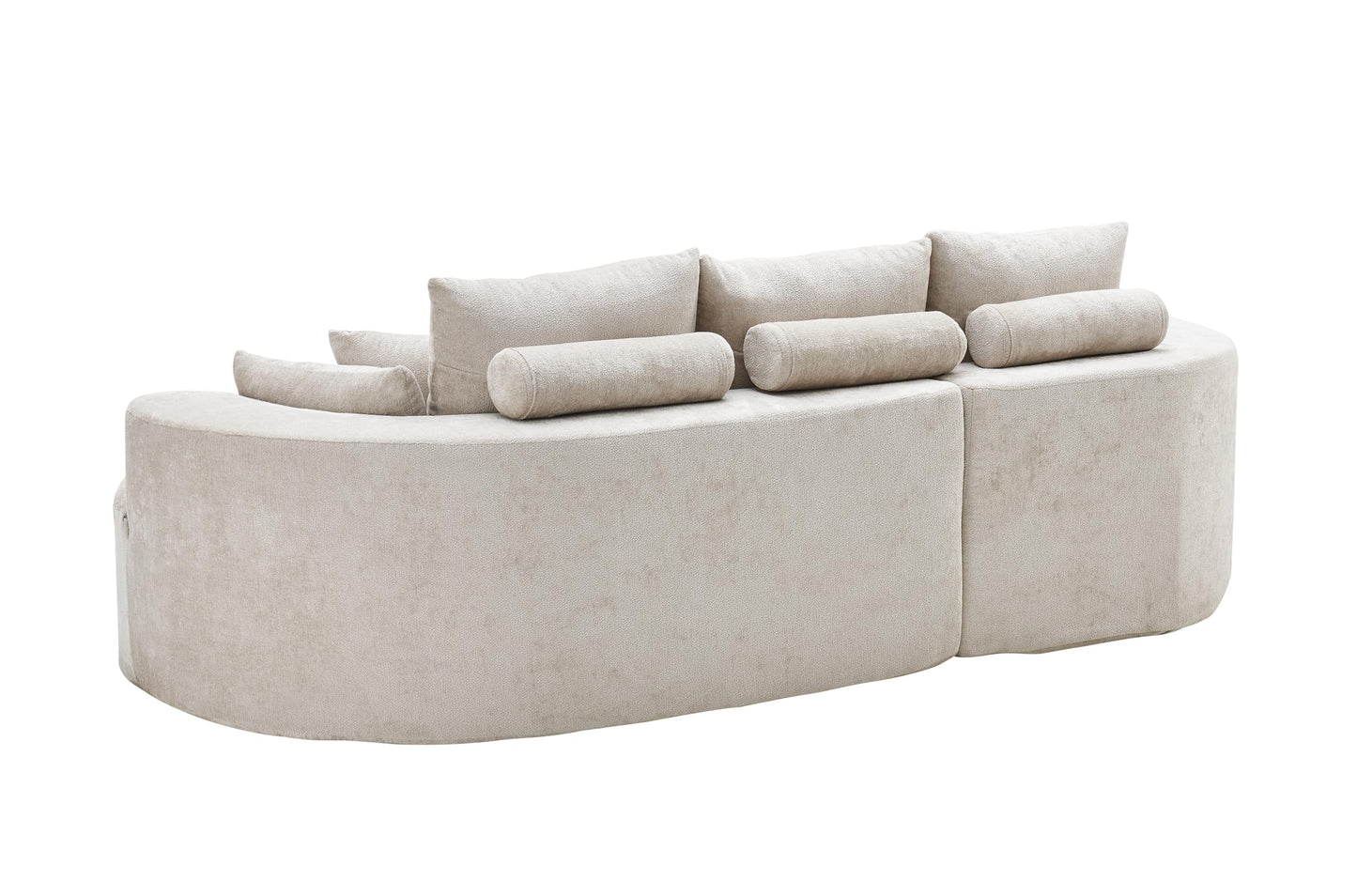 Christopher Knight Home Carden 106" Curved Modular Sectional Sofa, Comfy Sofa Couch with Chaise Lounge, Modern Cloud Couch with Deep Seat, Fabric Upholstered Set for Living Room Bedroom, Silver Lining