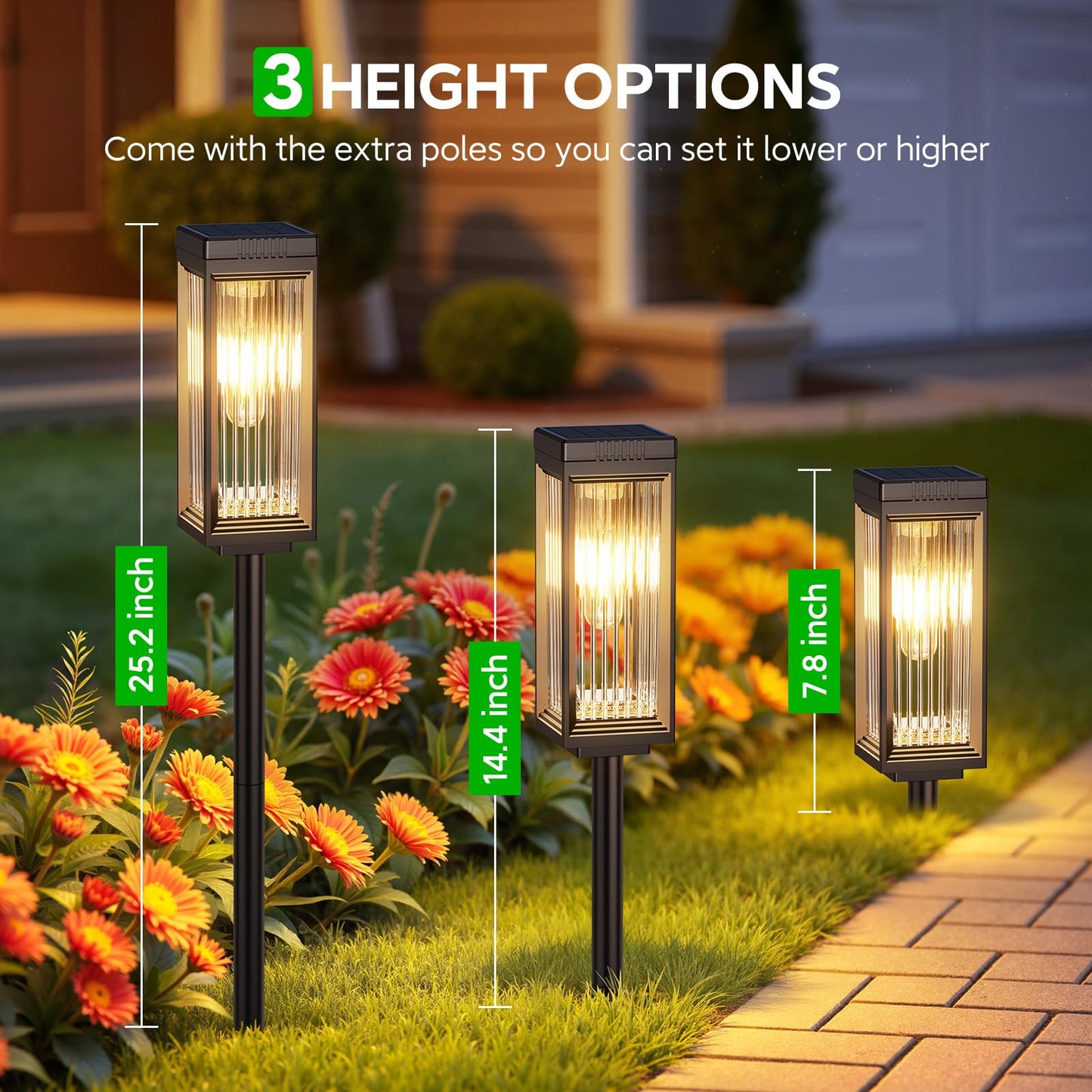 ELECLINK Solar Pathway Lights, 2 Pack, Waterproof, Warm White, Auto On/Off, Model TPL061