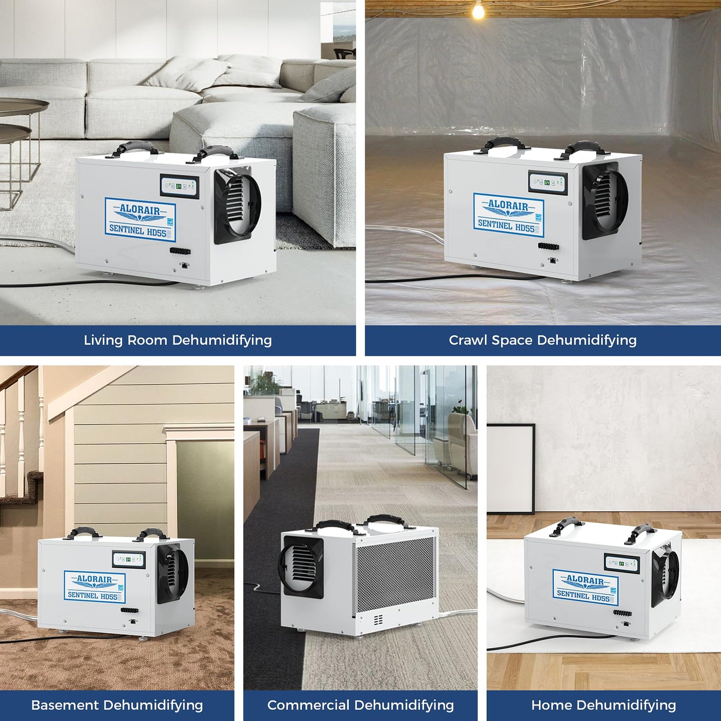ALORAIR 120 PPD Wi-Fi Dehumidifier for Crawl Space, Basement, and Commercial Use, 2026 Energy Star APP Control, Auto-Defrost Crawlspace Dehumidifiers