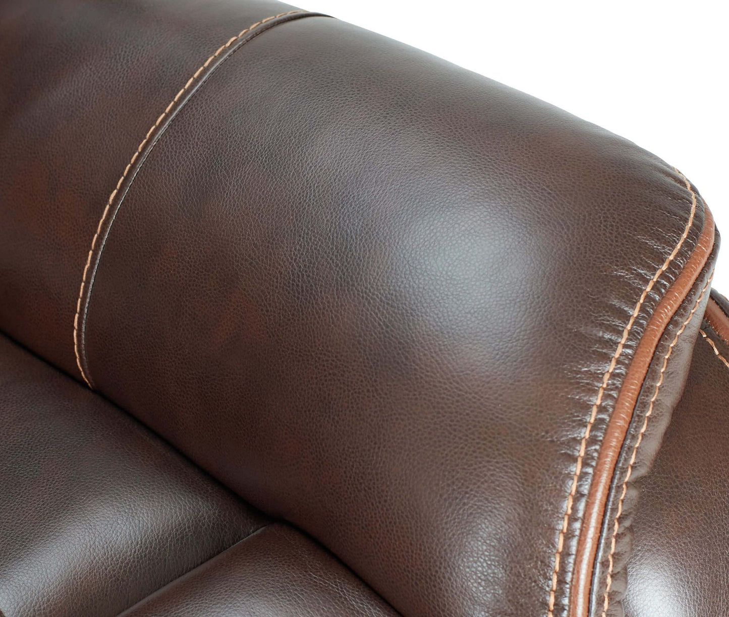 Sunset Trading Avant 86" Wide Dual Reclining Power Drop Down Console | USB, 2 Outlets, Cupholders | Brown Faux Leather Sofas, Deep Seating, (SU-AV8604041-305)