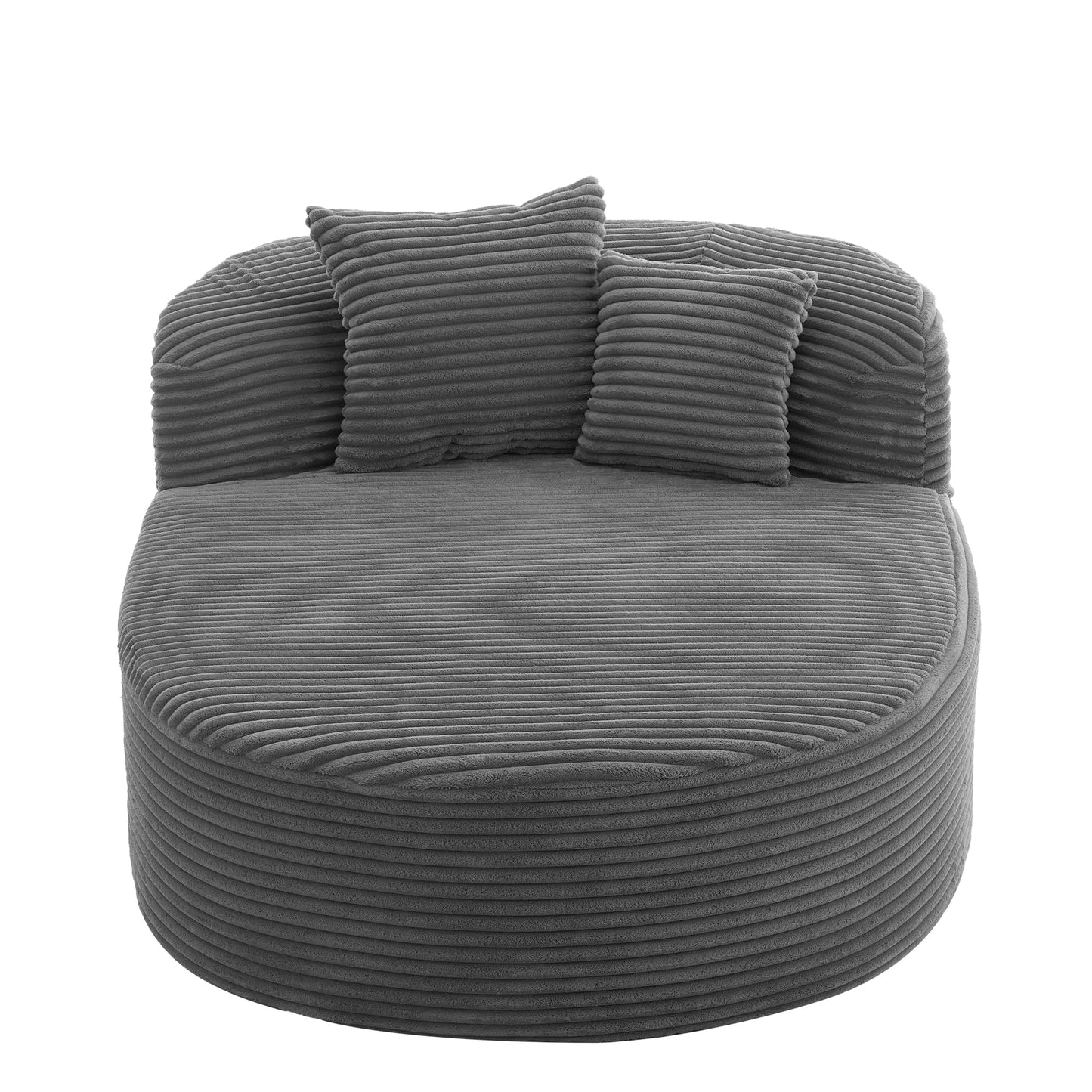51.6-Inch Fluffy Corduroy Boneless Sleeper Daybed Oversized Single Recliner Foam Cloud Lounge Chaise,Floor Cloud Sofa Chaise W/2 Toss Pillows for Bedroom Living Room
