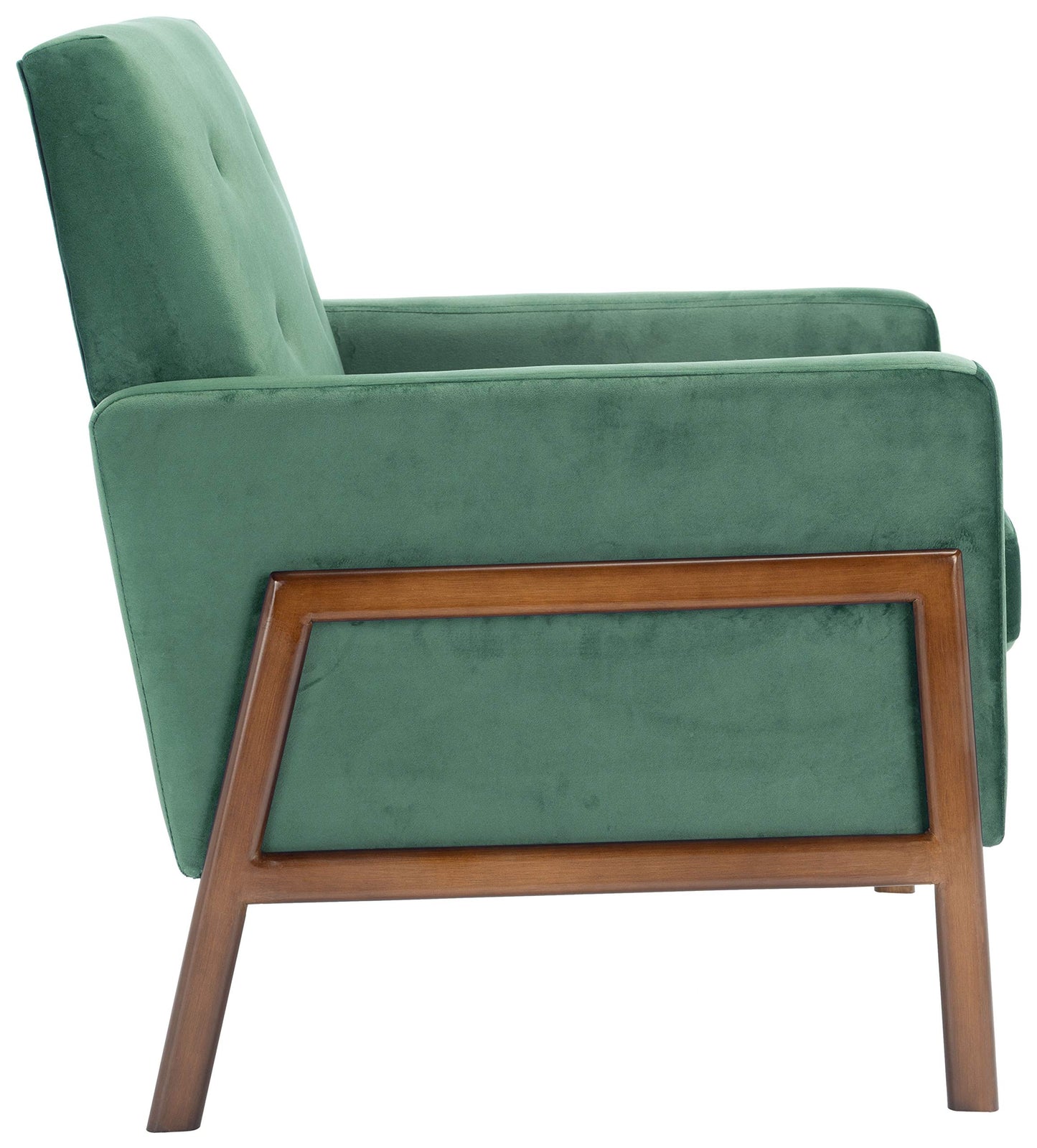 SAFAVIEH Home Collection Roald Velvet Sofa Accent Club Chair ACH6209B, Malachite Green/Antique Coffee