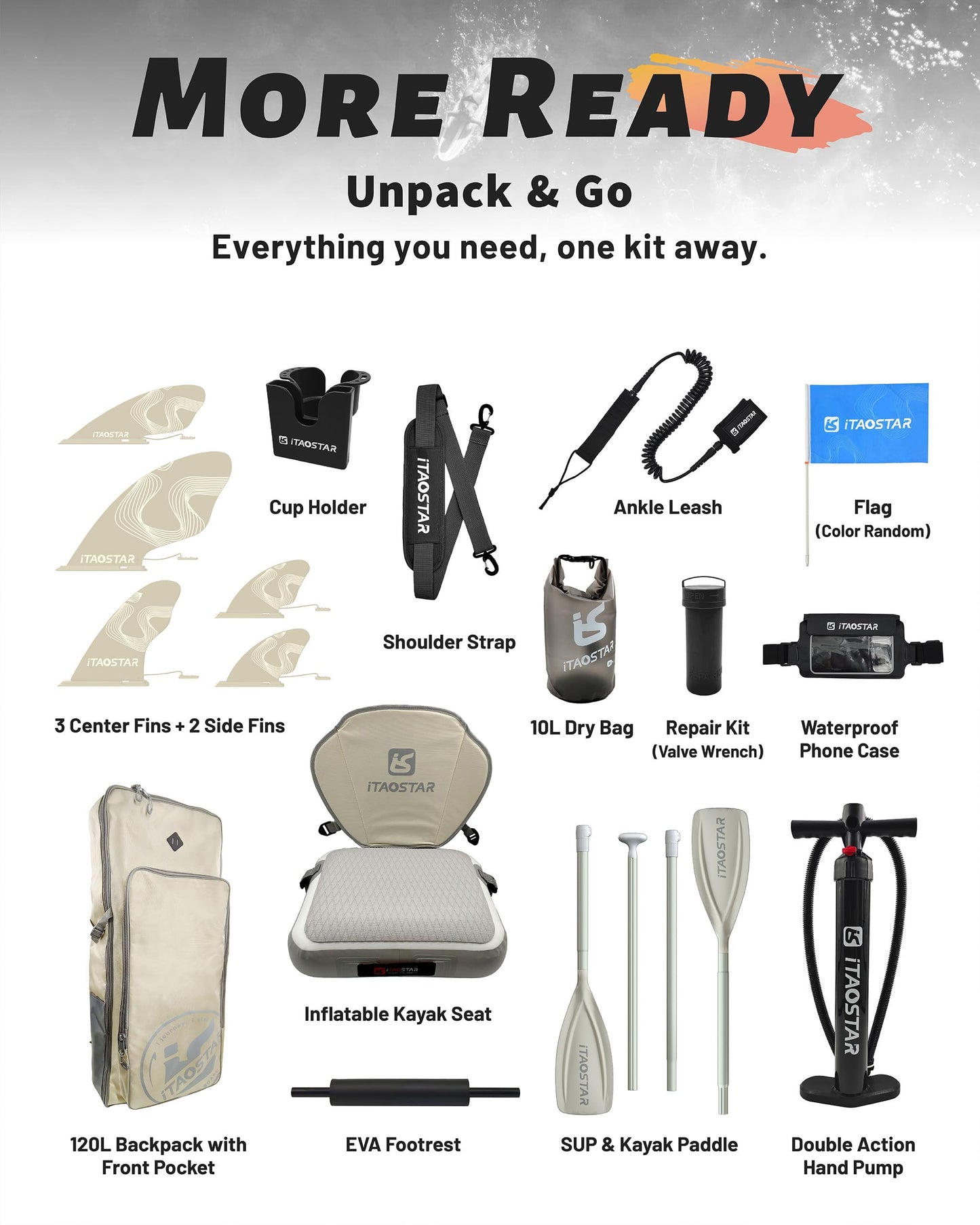 iTAOSTAR D03EP 34" Extra Wide Paddle Board for Better Balance, Inflatable Stand Up Paddle Board with Kayak Seat, Inflatable Paddle Boards for Beginners of All Skill Levels with Premium SUP Accessories