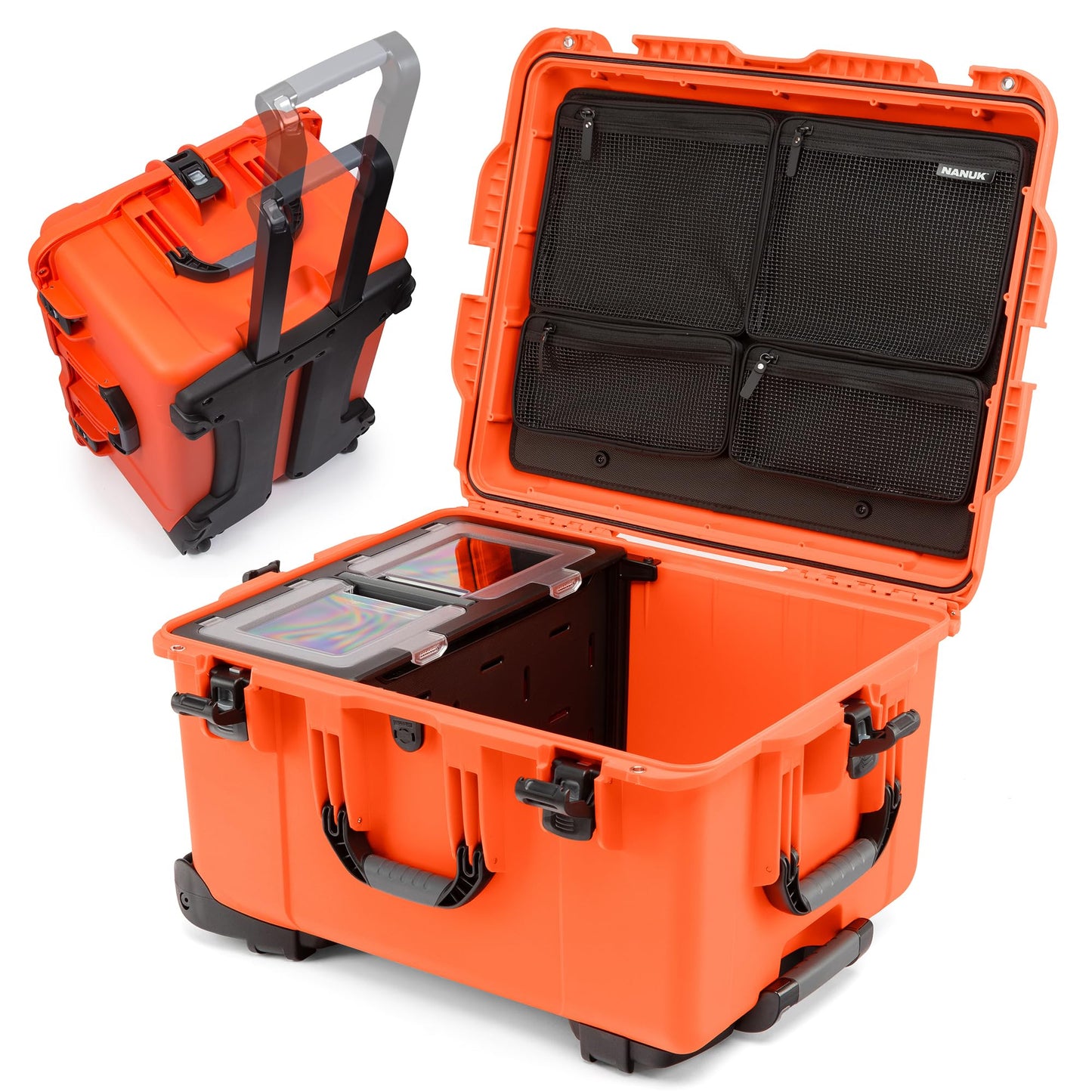 NANUK Trail 80 – 79L (20.9-Gallon) Waterproof Storage Box – Wheeled & Modular Cargo Case for Camping, Fishing, Hunting & Outdoor Storage – Dustproof and Impact Resistant (25.4” x 20” x 14.5”) – Orange