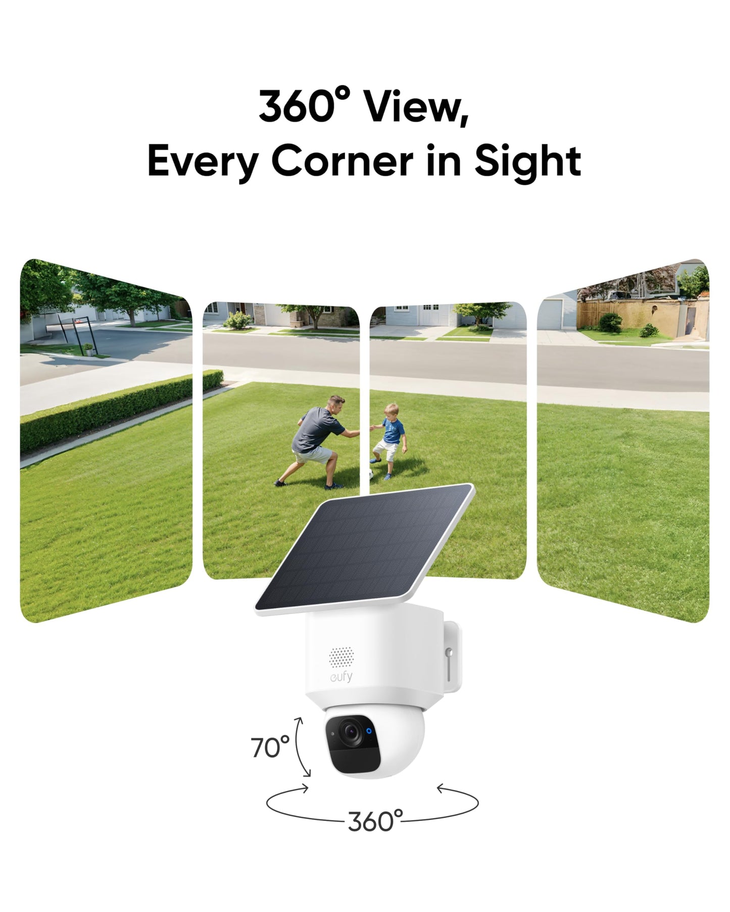 eufy Security SoloCam E30, 2-Cam Pack Kit, Security Cameras Wireless Outdoor, Solar Camera Outdoor Wireless, 360° Pan, AI Tracking, 2K Clarity, No Monthly Fee, Built-in Local Storage (Up to 16TB)