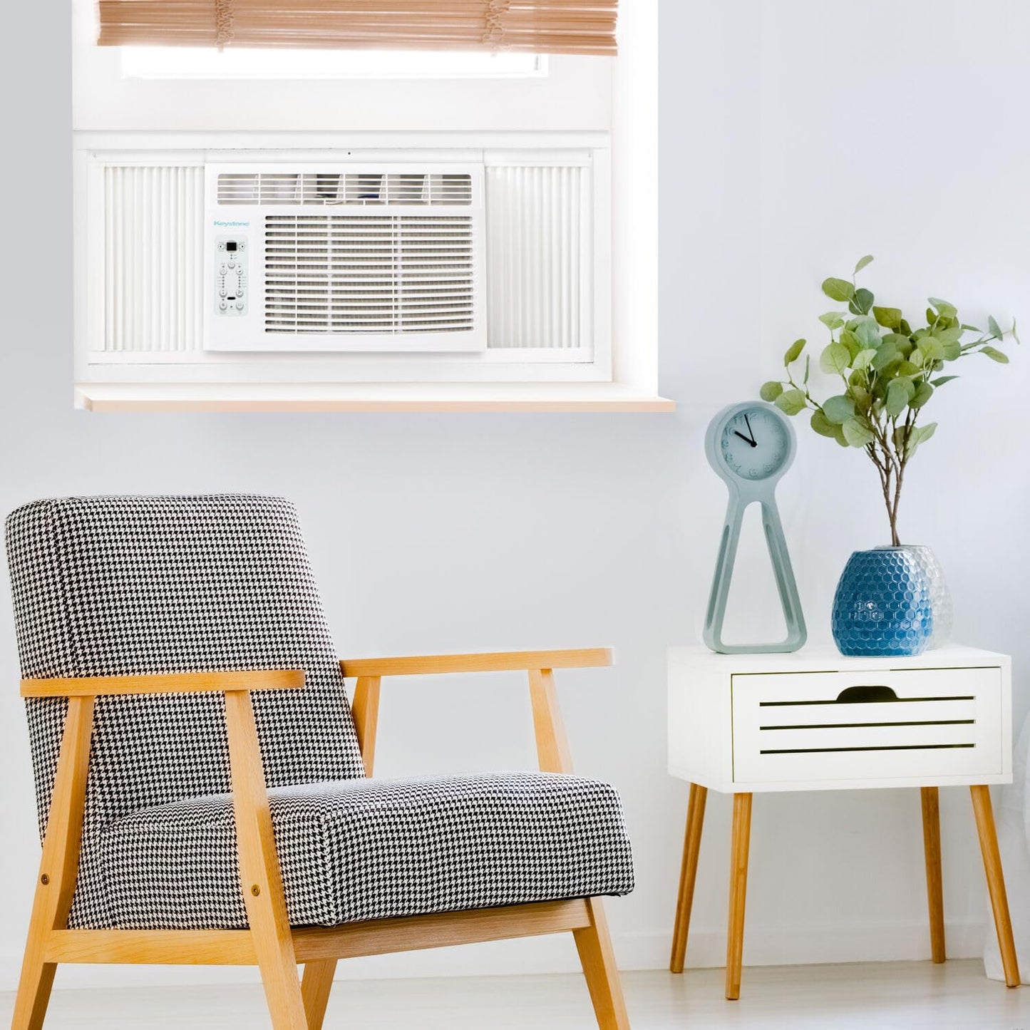 Keystone 5,000 BTU Window Air Conditioner and Dehumidifier, Window AC Units for Apartment, Living Room, Bathroom, and Small Rooms up to 150 Sq. Ft., Quiet Window Air Conditioners with Remote Control