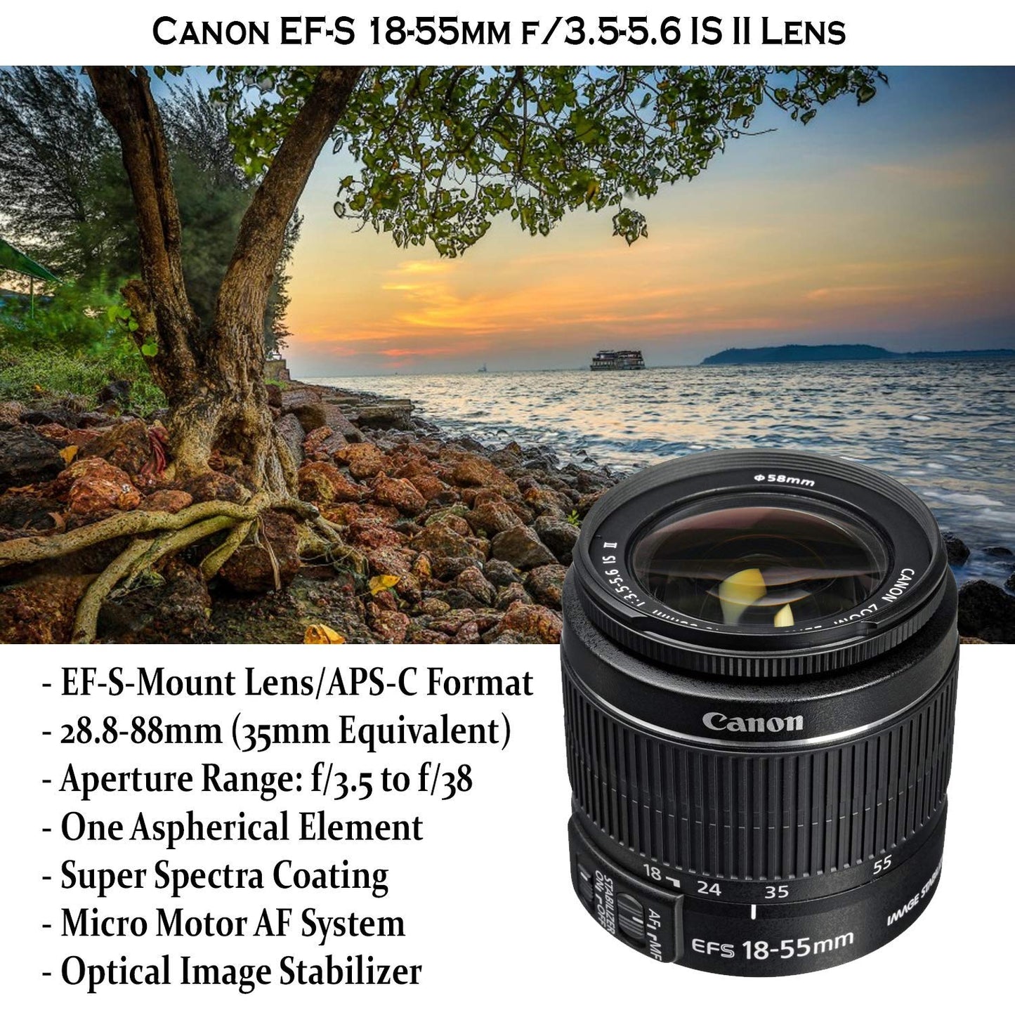 Canon EOS Rebel T7 DSLR Camera Bundle with 18-55mm IS II, EF 75-300mm III, and 500mm Preset Lens, 32GB Memory and Accessories (Renewed)