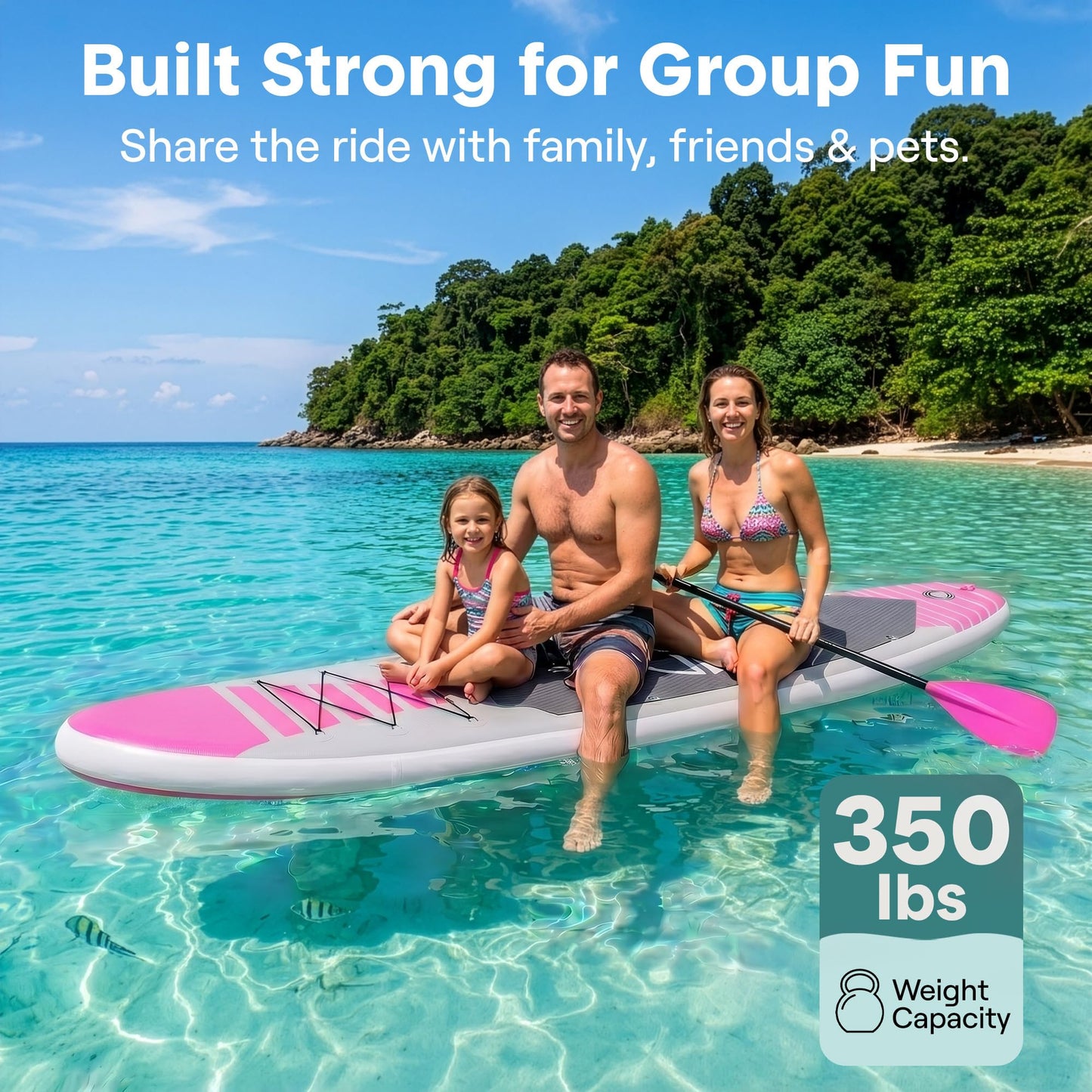 SereneLife Inflatable Stand Up Paddle Board - Wide Stable Design, Non-Slip Deck for Adults & Youth with Premium Paddle Board Accessories: Carry Bag, Dual Action Pump, Paddle, Ankle Leash - 10'6"
