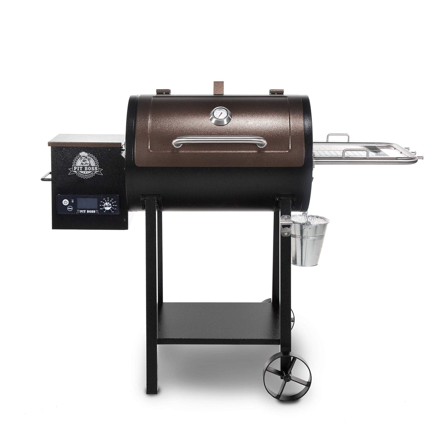 Pit Boss 440 Mahogany Series Wood Pellet Grill & Smoker with Flame Broiler and LED Digital Controller, 518-Sq. In. Cooking Space, 180°F to 500°F Temperature Range, 5 lb. Pellet Hopper, Brown