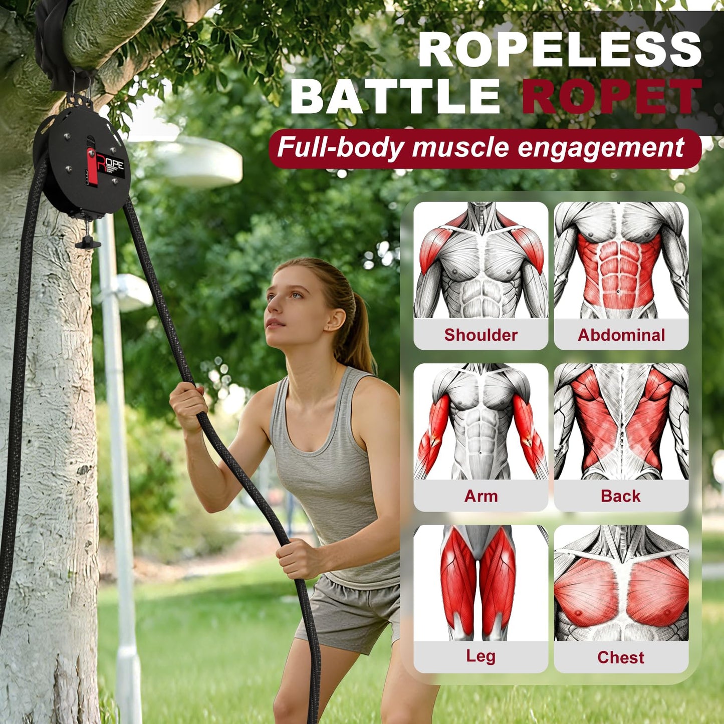 Endless Rope Trainer for Home Gym, Portable Infinity Ropes Machine with 14 FT Closed-Loop Nylon Rope, 66LB Max Resistance Full Body Workout for Beginners Fitness Enthusiasts Seniors
