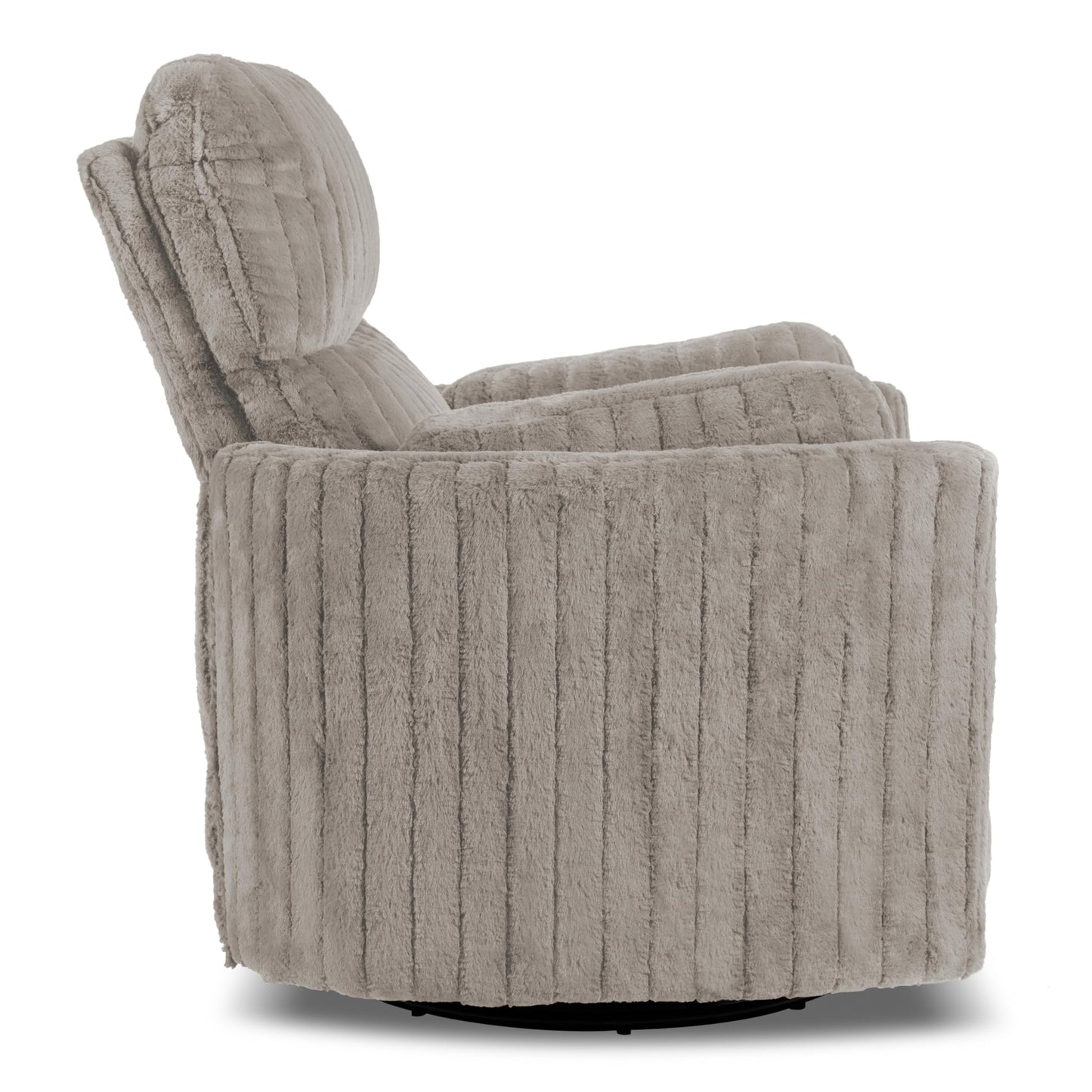 Furniture of America Vyrinor Modern Chenille Power 220° Swivel Recliner Chair with Pillows, Reclining Glider, Comfy Sofa, Wooden Comfortable Couch for Living Room, Nursery, Home Theater, Taupe