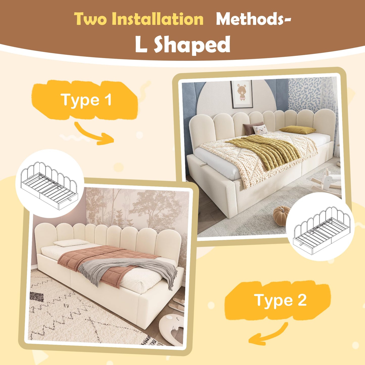 Merax Modern Upholstered Lift Up Sofa Day Bed with Headboard, Velvet Platform Bed Frame with Hydraulic Storage, No Box Spring Needed/Easy Assemble Twin, Beige