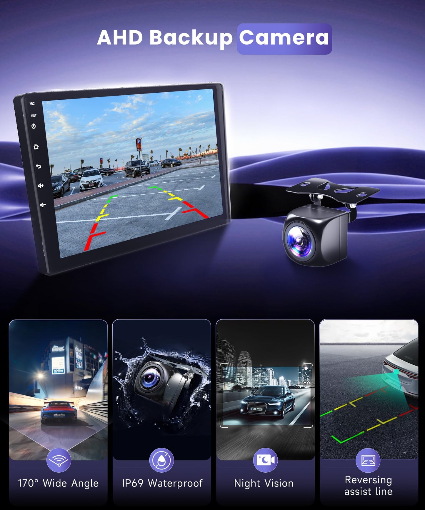 DSP 8Core 4+64G Radio for Fiat 500 2007-2015 Car Stereo with Wireless Carplay Android Auto,7inch 1280X720P IPS Touch Screen,5Ghz WiFi,63UIs,Built-in GPS,5.0Bluetooth,FM/RDS,SWC Backup Camera