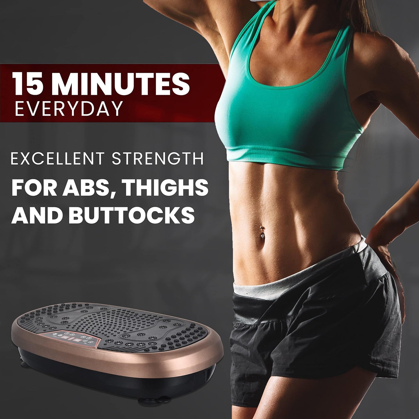 EILISON FitMaxx 3D XL Vibration Plate Exercise Machine - Whole Body Workout Vibration Platform w/Loop Bands - Lymphatic Drainage Machine for Weight Loss, Shaping, Recovery (Fitpro Brown)