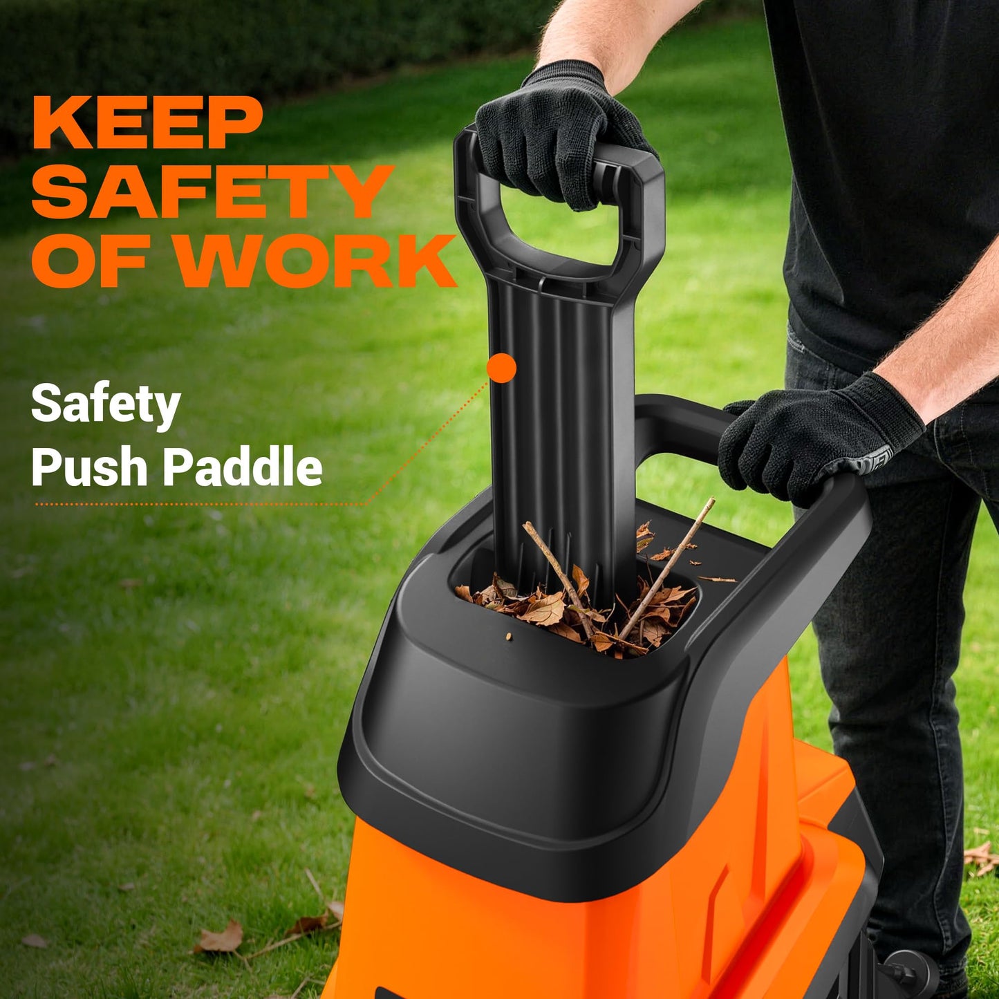 SILVEL Wood Chipper Shredder,1800W Cutting Diameter of 1.77 inch with 10 Gallon Large Collection Bin, 15-Amp Electric Wood Chipper Shredder for Fast Cleanup, Ideal for Branches, Garden Waste