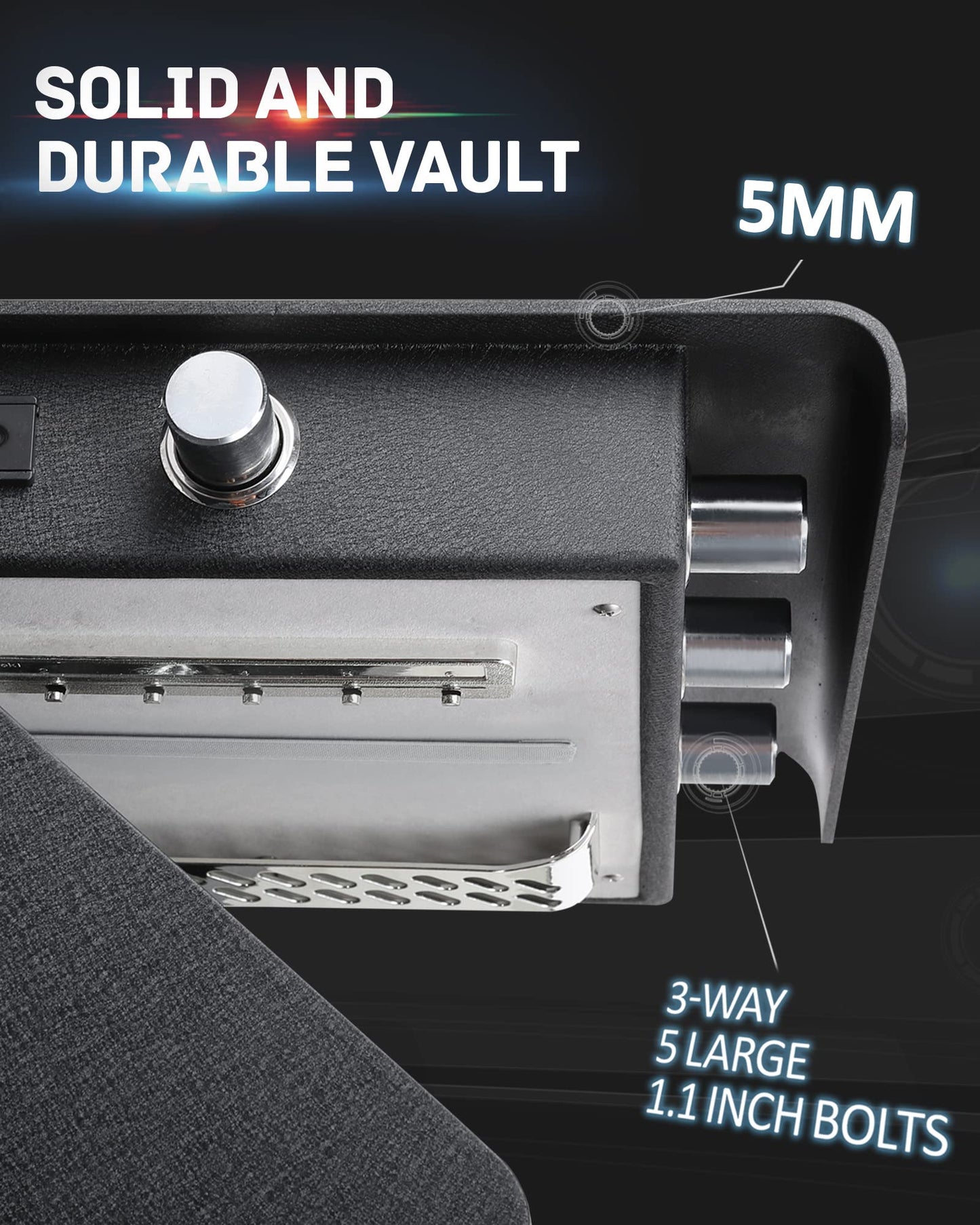 JINXNOBI Deluxe Biometric Safe with Fireproof Waterproof Bag,2.25 Cubic Feet Safe Box with Fingerprint Access,Security Lock for Home Office Hotel, 66lbs