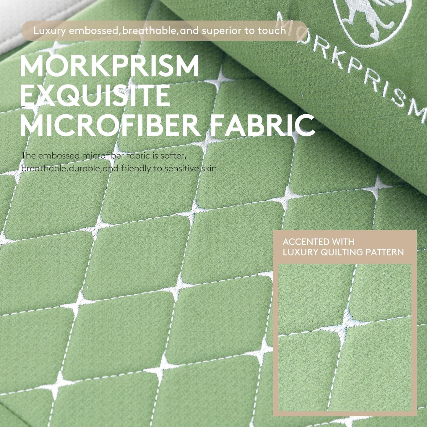 Morkprism Gaming Chair Breathable Fabric,Computer Office Chair with Footrest,Massage Lumbar Support and Gel Pad,Ergonomic Reclining Gamer Chair with Adjustable Armrests and Spring Cushion Green