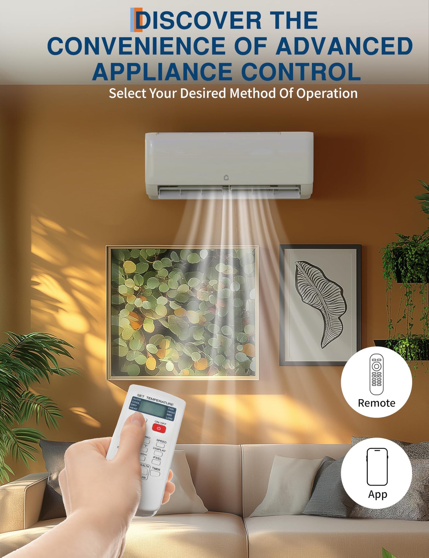 24,000 BTU Ductless Mini Split Air Conditioner & Heater, 19 SEER2, 208-230V, Up to 1,500 Sq.ft, WiFi Smart Control, Voice Compatible, Ultra Quiet 41dB, 5 Modes, Complete Installation Kit
