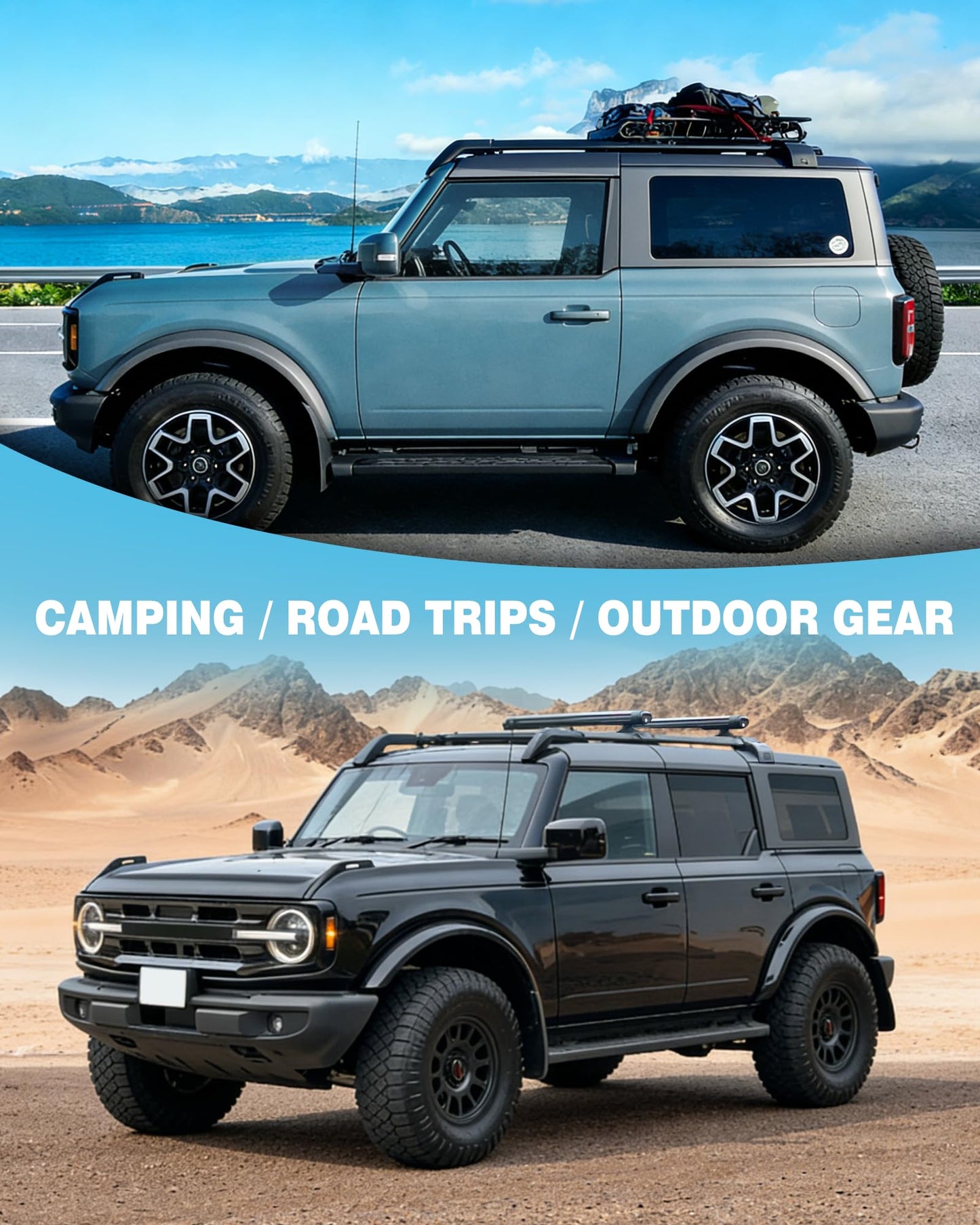 Snailfly Roof Rack Cross Bars 4PCS for Ford Bronco 2021-2026 Hard Top Only 2-Door & 4-Door - Aluminum Rooftop Cargo Luggage Carrier, Low Profile, (Not for Bronco Sport,Raptor, 4Door Badlands 2.7L)