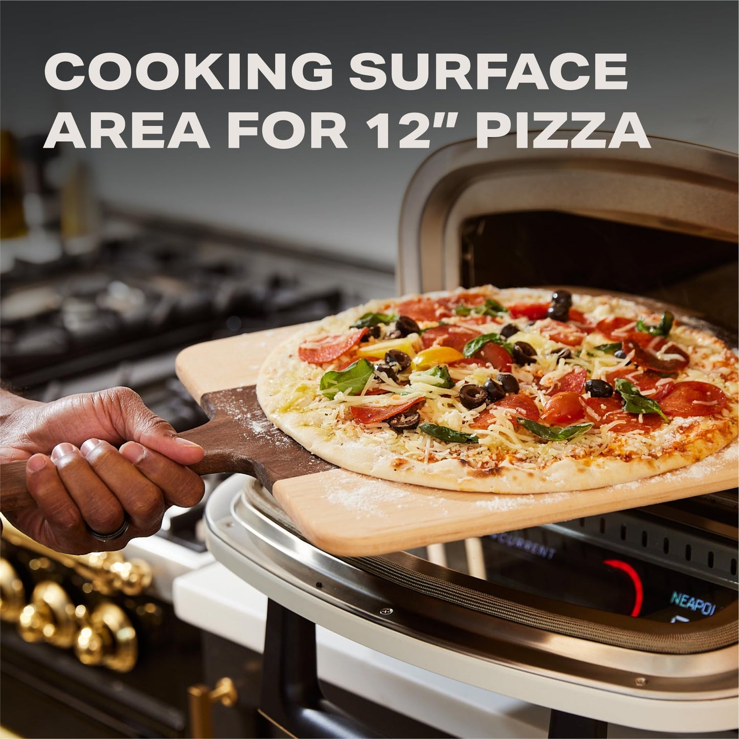 Current® Model P Electric Pizza Oven Indoor & Outdoor, 850°F Countertop Oven, No Turning Required, Perfect Pizza Every Time, Smart App Control, 12-Inch Pizza Stone Included, Slate