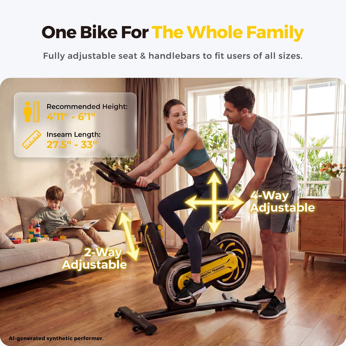 ZAZARI Compact Magnetic Exercise Bike, Black