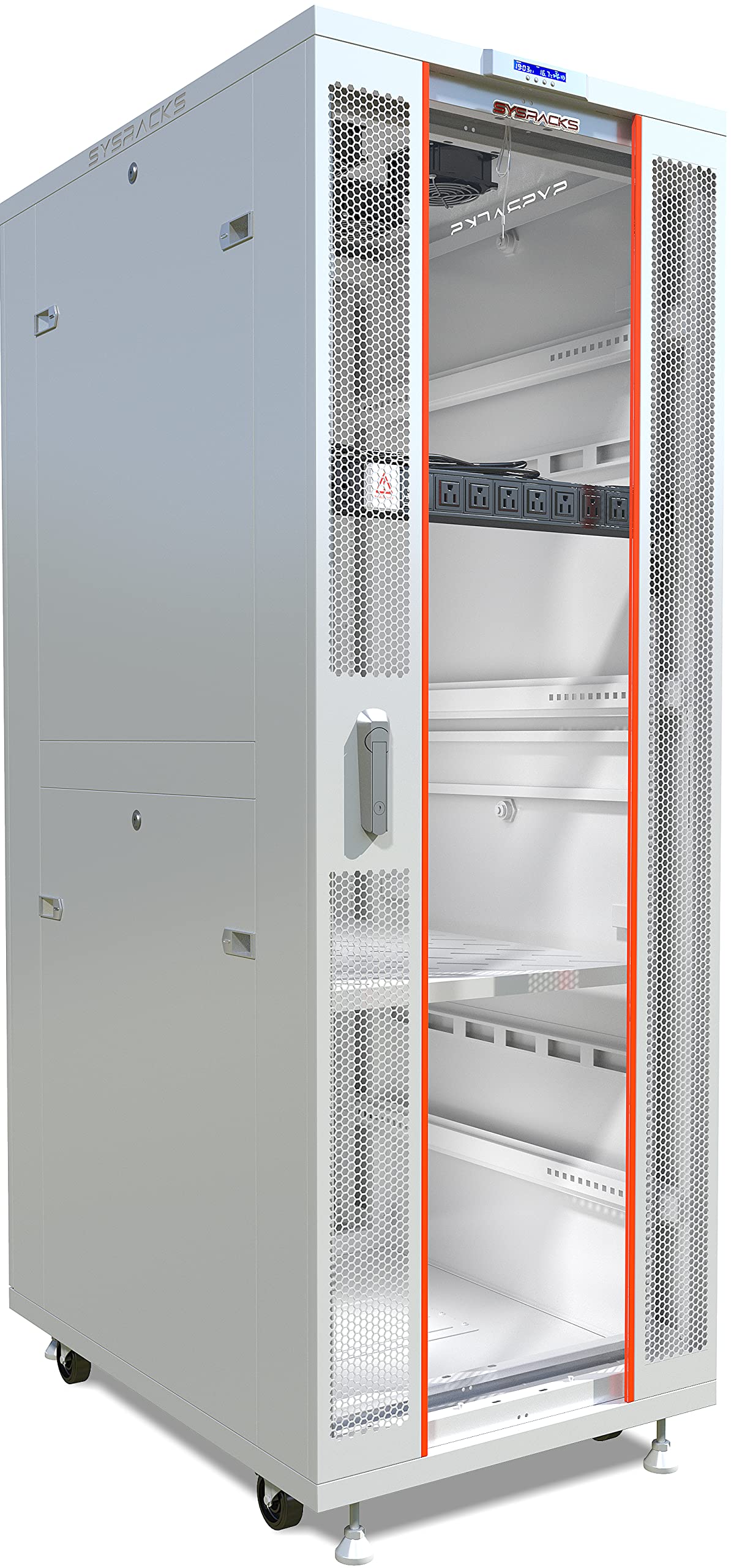 42U Home Server Rack Cabinet – 19" Floor Standing Network Rack, 35" Deep Homelab Rack with Locking Glass Door, Cooling Fans, PDU & Shelf for NAS, Router, Switch and AV Equipment