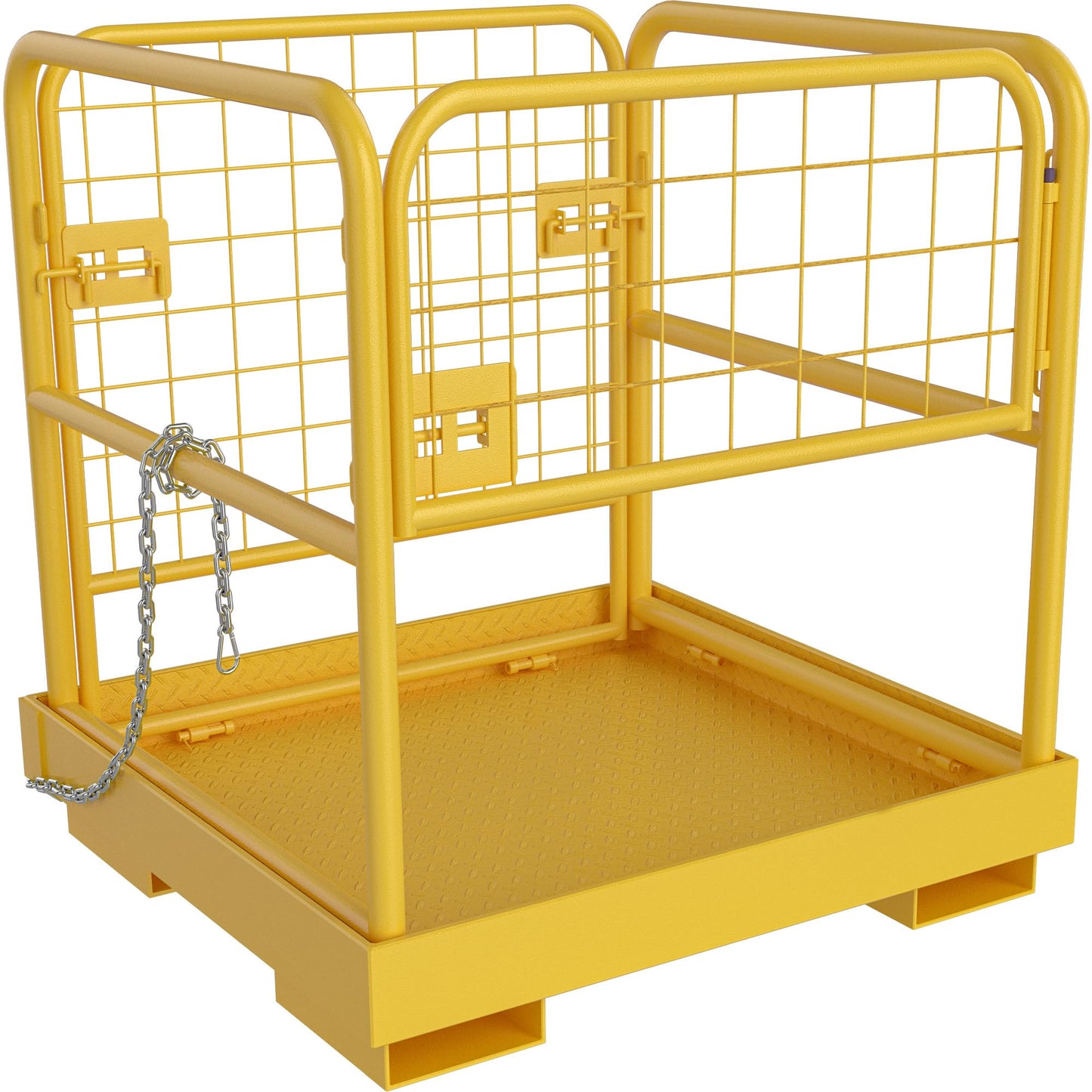 YINTATECH Forklift Cage 36x36 inches Work Platform Safety Cage Collapsible Heavy Duty Steel Construction Lift Basket Aerial Rails 1150lbs Capacity