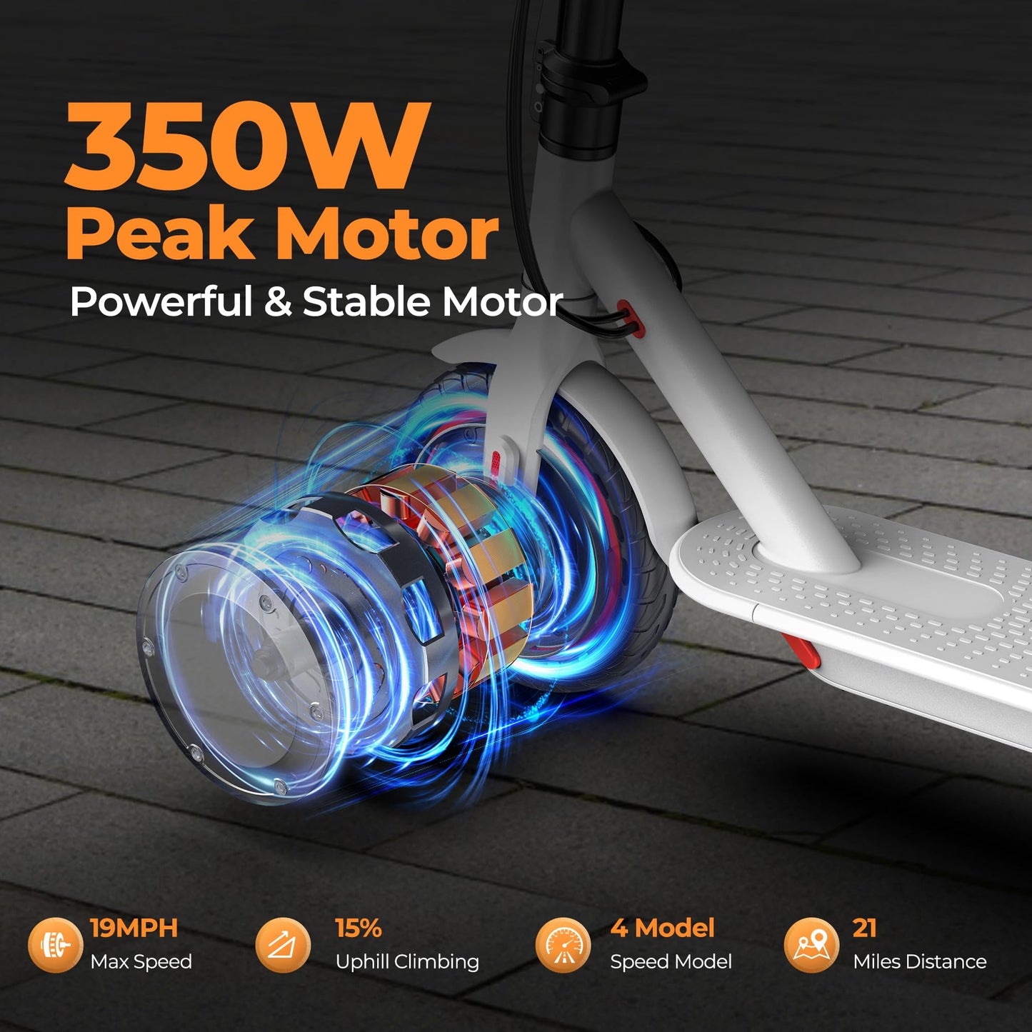 MAXSHOT Electric Scooter for Adults, 8.5/10/14" Tires, 19/22Mph, 350W/500W Motor, 21-28 Miles Range, Folding E-Scooter with Dual Suspension,APP Contro