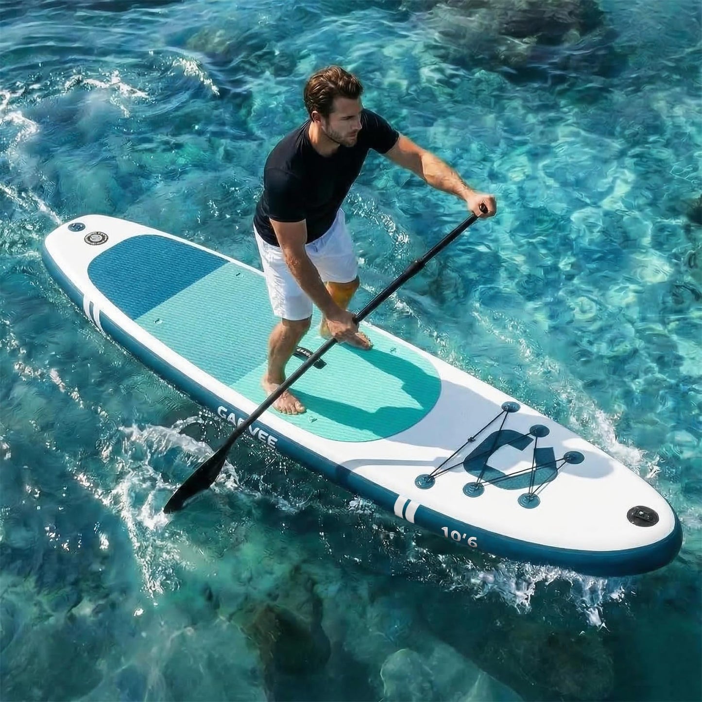 Ultra Lightweight Inflatable Rise Paddle Board Paddle Board – Stable & Durable Anti-Slip Deck, Max Load 150kg, Ideal for Surfing, Fishing, Yoga, Beginners