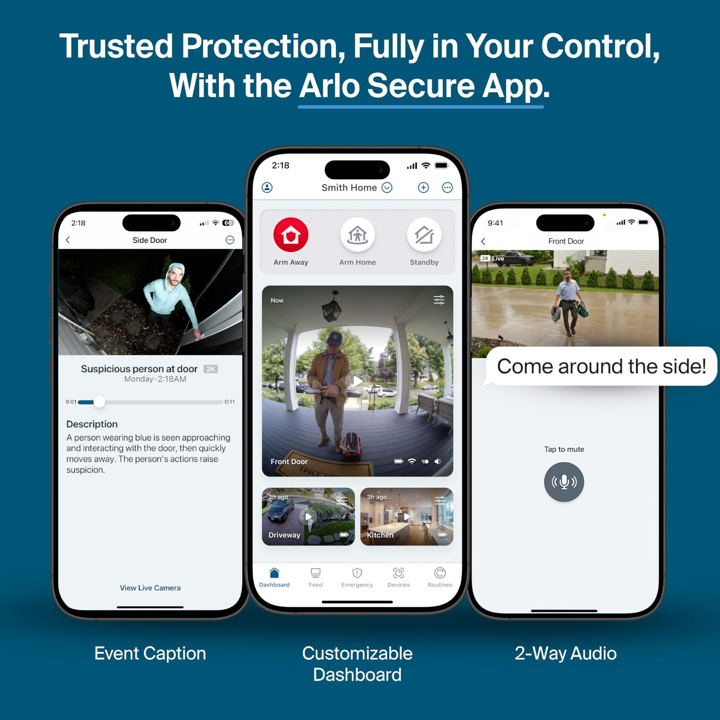 Arlo Pro Security Camera 2K HDR (6th Gen, 2025 Release) - Wireless Outdoor Camera, Rechargeable Removeable Battery, Event Captions, Emergency Response, 1-Month Trial of Secure Plan, 4 Cam, Black