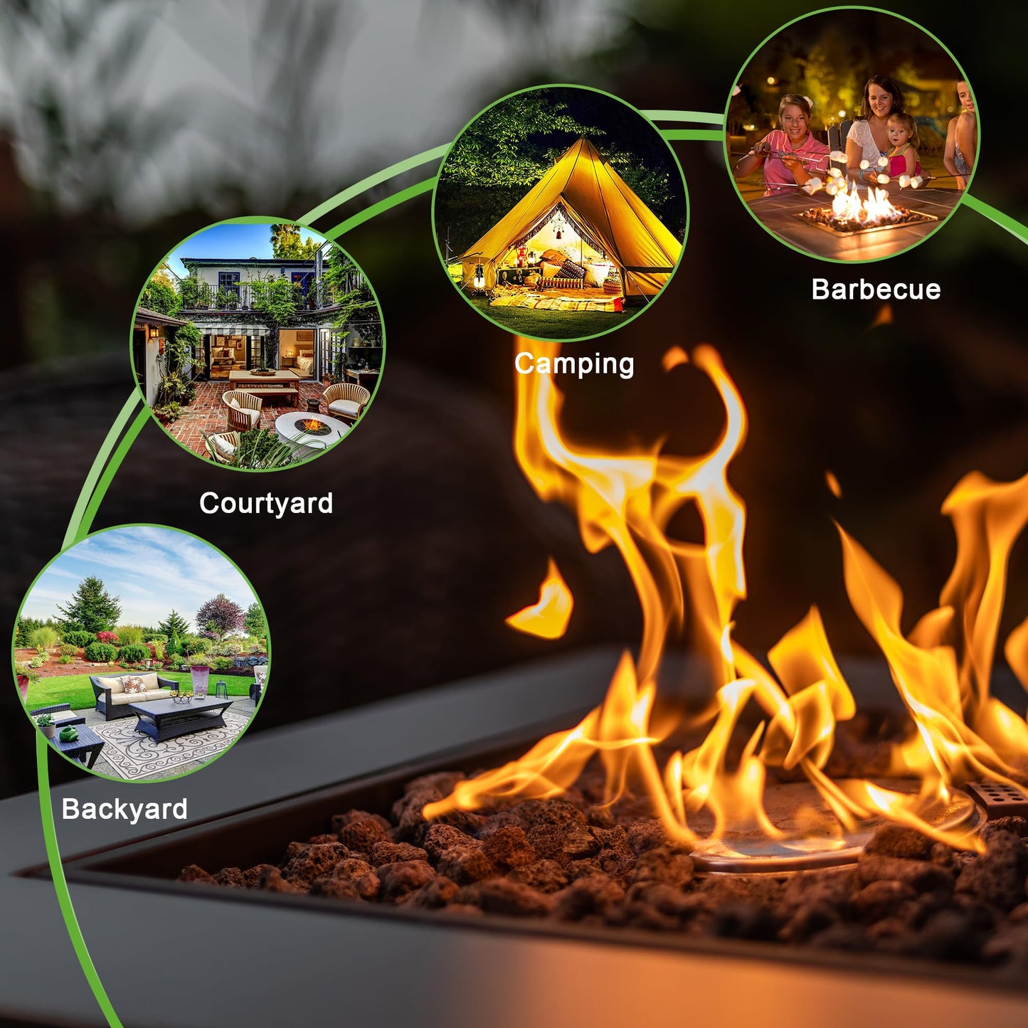 Outdoor Fire Pit Table, 50,000 BTU Gas Firepit, 28 Inch Propane Fireplace for Outside Patio Deck and Garden, CSA Certified Fire Dinning Table with Lid and Lava Rock, Mocha