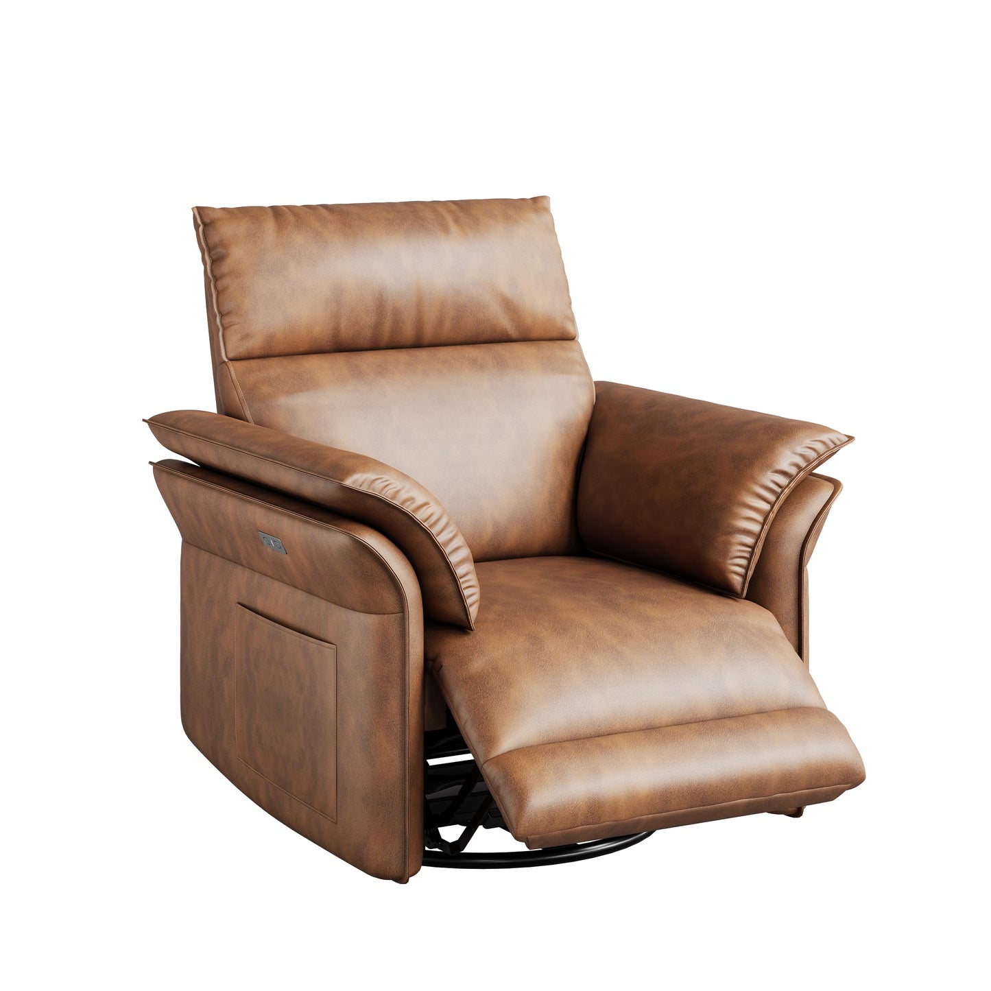 Garvee Power Recliner Glider Chair with Smooth Swivel and Rocking Motion Adjustable Recline USB Charging Port Premium Chenille Fabric and Double Armrests for Living Room and Nursery