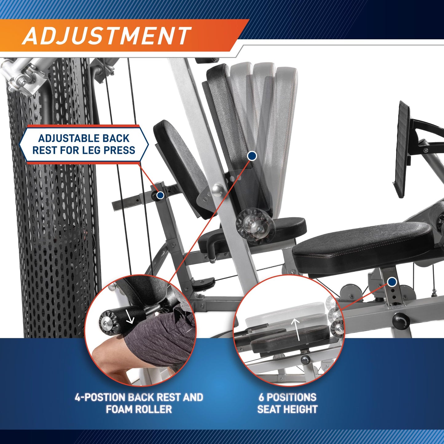 Marcy 150-lb Stack Home Gym System with Row for Full-Body Workout with Upper and Lower Pulley Stations Strength Training at Home with Optional Leg Press Attachment (Sold Separately)