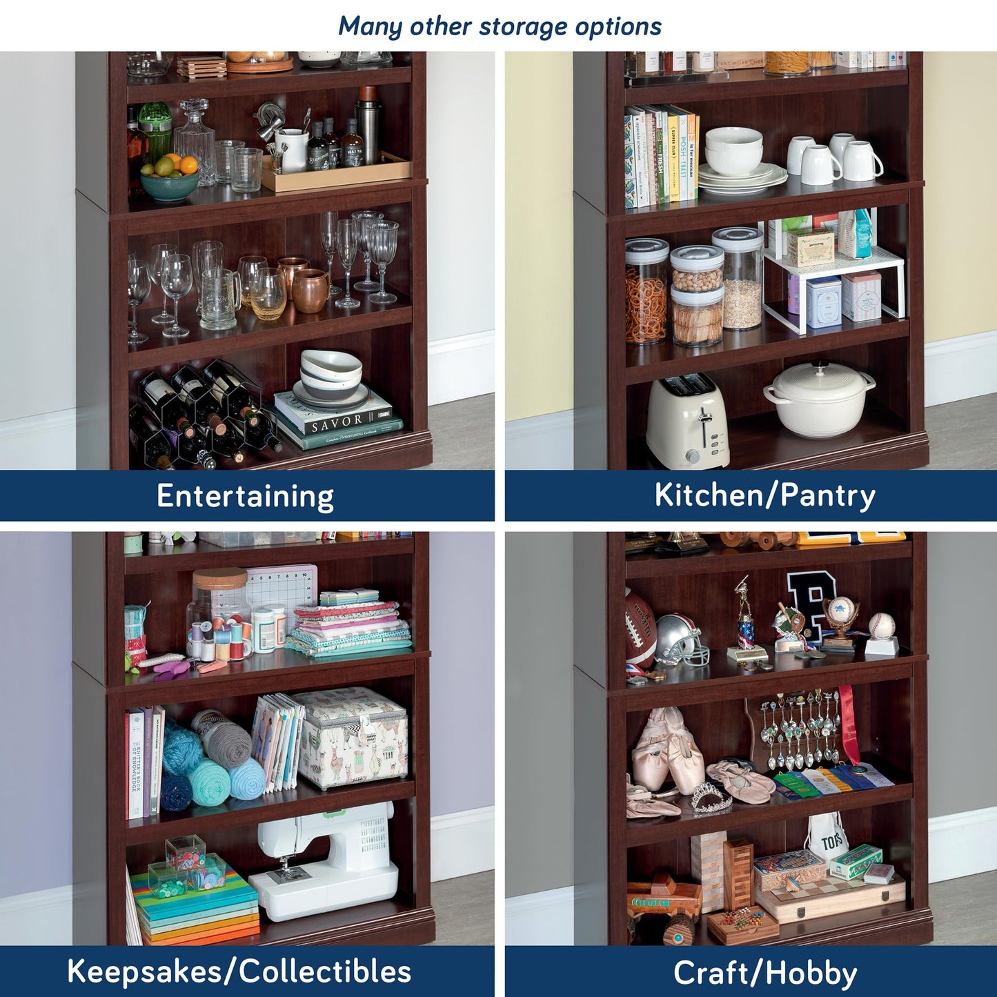 Sauder Miscellaneous Storage 5-Shelf Bookcase/ Book shelf, Select Cherry finish