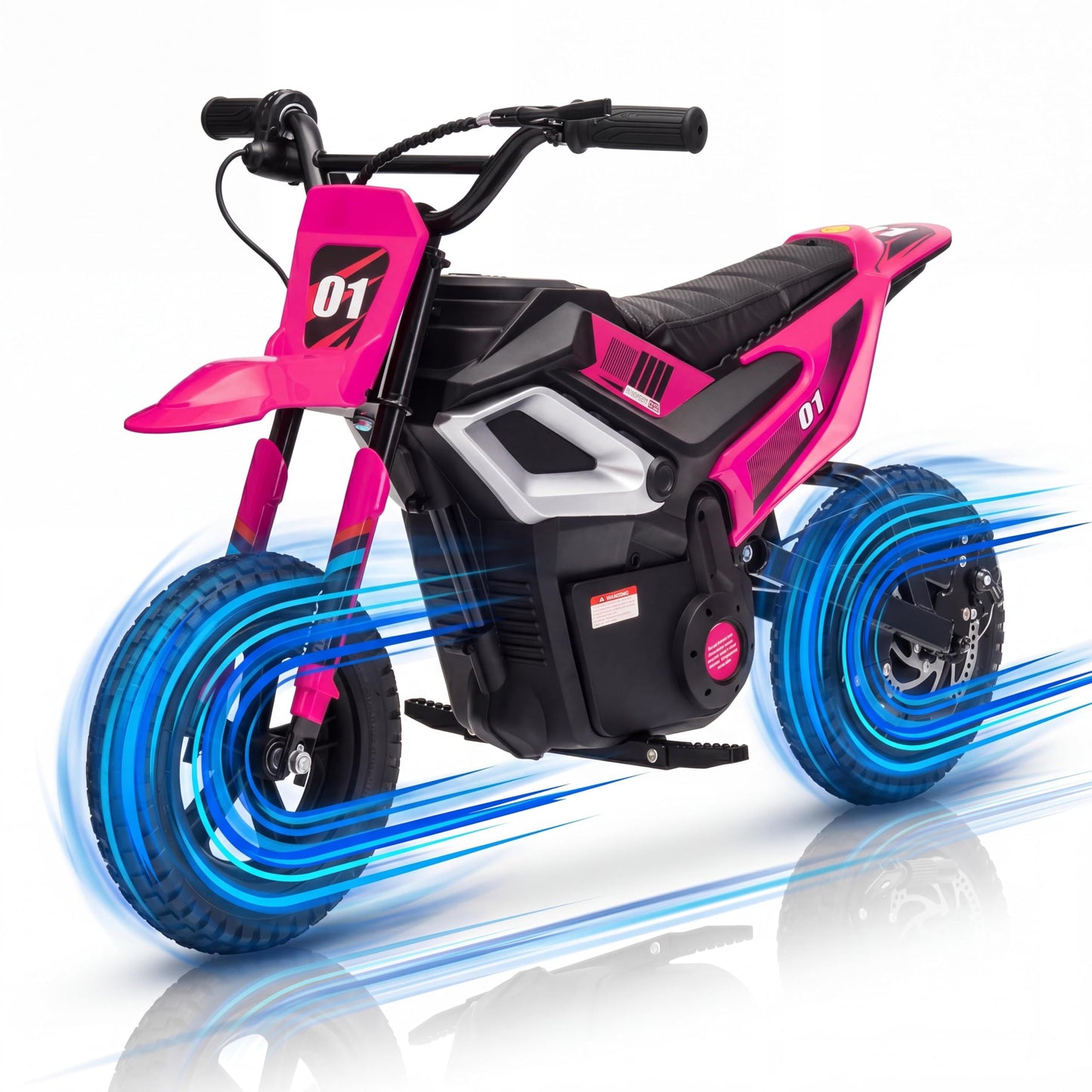 350W 24V Electric Motorcycle for Kids – Mini Dirt Bike with 13.67 MPH Top Speed, 12-Mile Range, Rear Suspension, Twist Grip Throttle, Music, and Comfortable Leather Seat