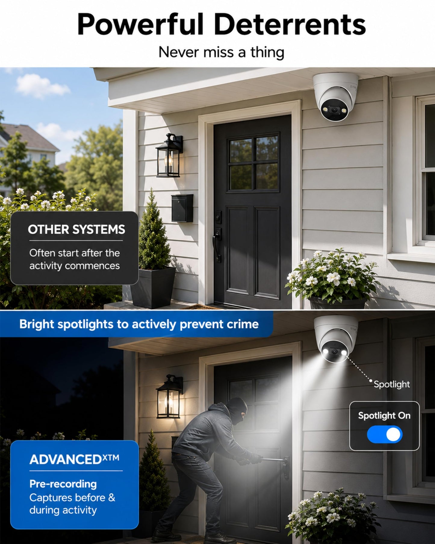 Swann AdvancedX™ Wired 5MP NVR Security System, 8 Channel, 4 Dome 3K Cameras, 1TB Storage, White, 24/7 Recording