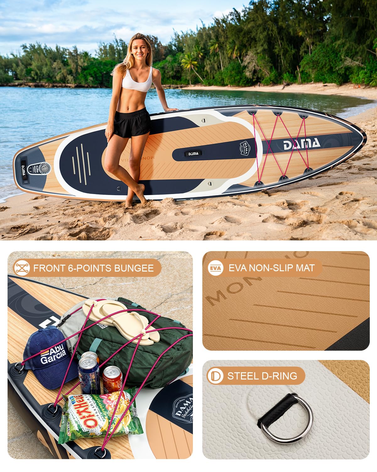 DAMA 11'*34"*6" Stand Up Paddle Board, Inflatable Paddle Board,Inflatable Paddle Boards for Adults w/a Wide, Smooth and Non Slip Deck, Versatile Styles, Suitable for Adults