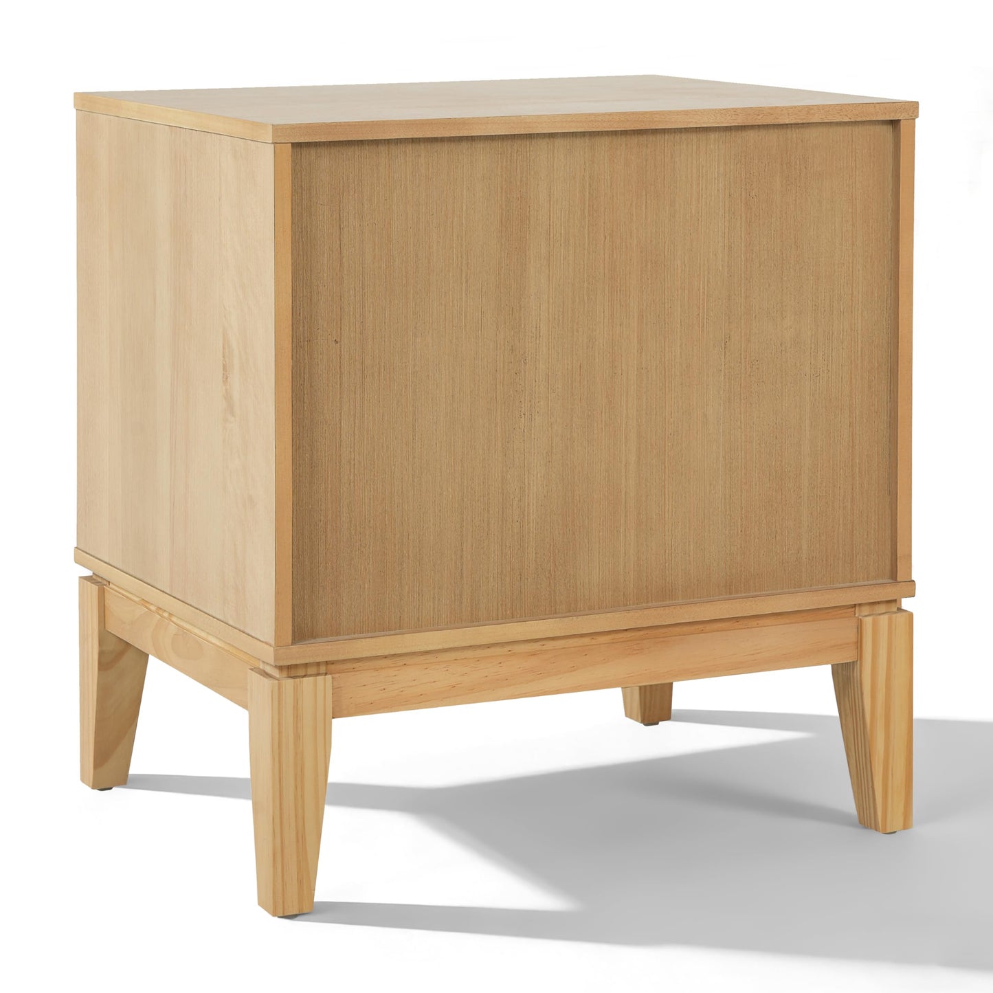 Christopher Knight Home Lane Modern Nightstand with Two Drawers, Wooden Small Night Stand with Fluted Design, Boho Bedside Table/End Table, Multipurpose Space-Saving Storage Cabinet, Natural