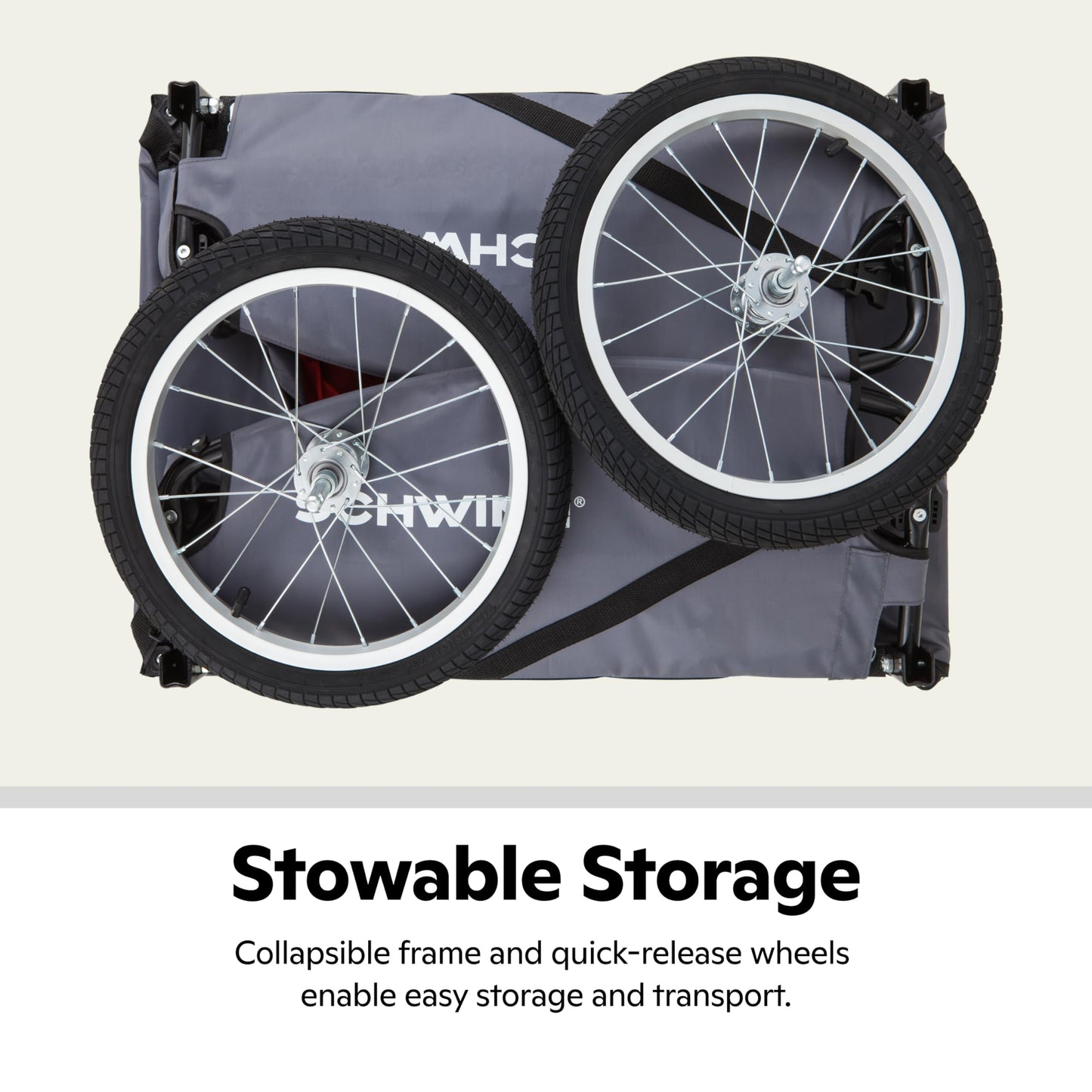 Schwinn Daytripper Bike Cargo Trailer, Holds up to 100 lb, Universal Coupler, Folding Frame, Quick-Release Wheels, 16-Inch Air-Filled Tires, Interior D-Rings, Schwinn Bike Trailer for Carrying Cargo